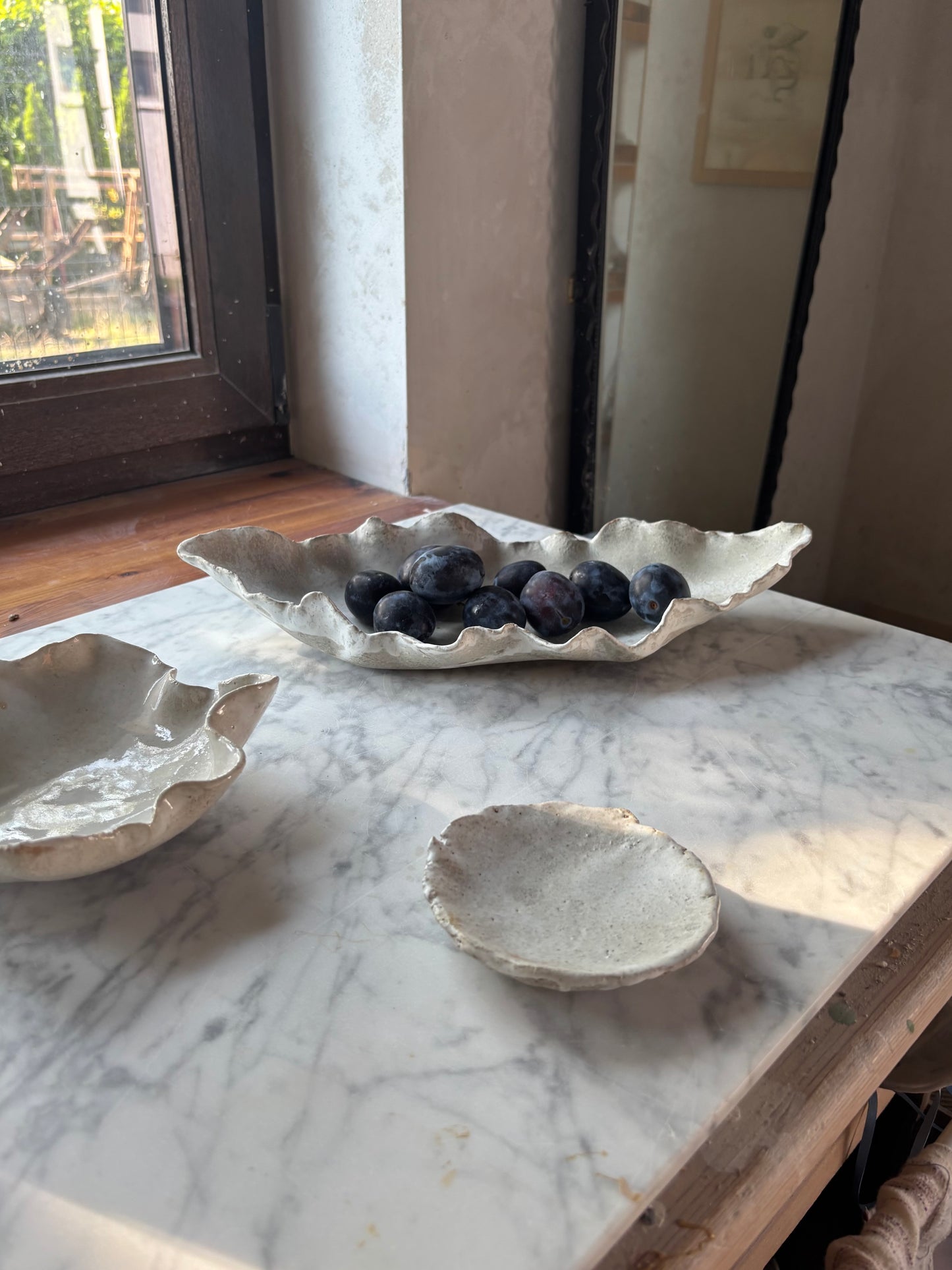 Ceramiczny Zestaw Patera L i 2 miseczki na Przekąski