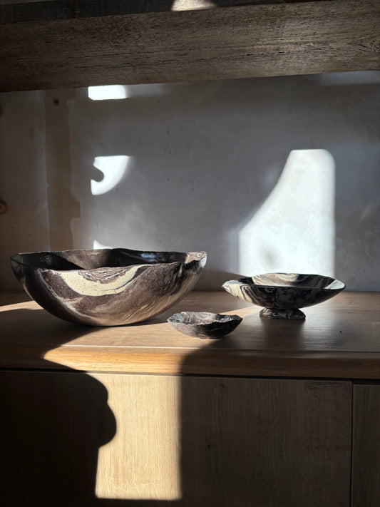 Ceramiczny Zestaw Okrągła Misa na Sałaty XL Marble Effect (kopia)