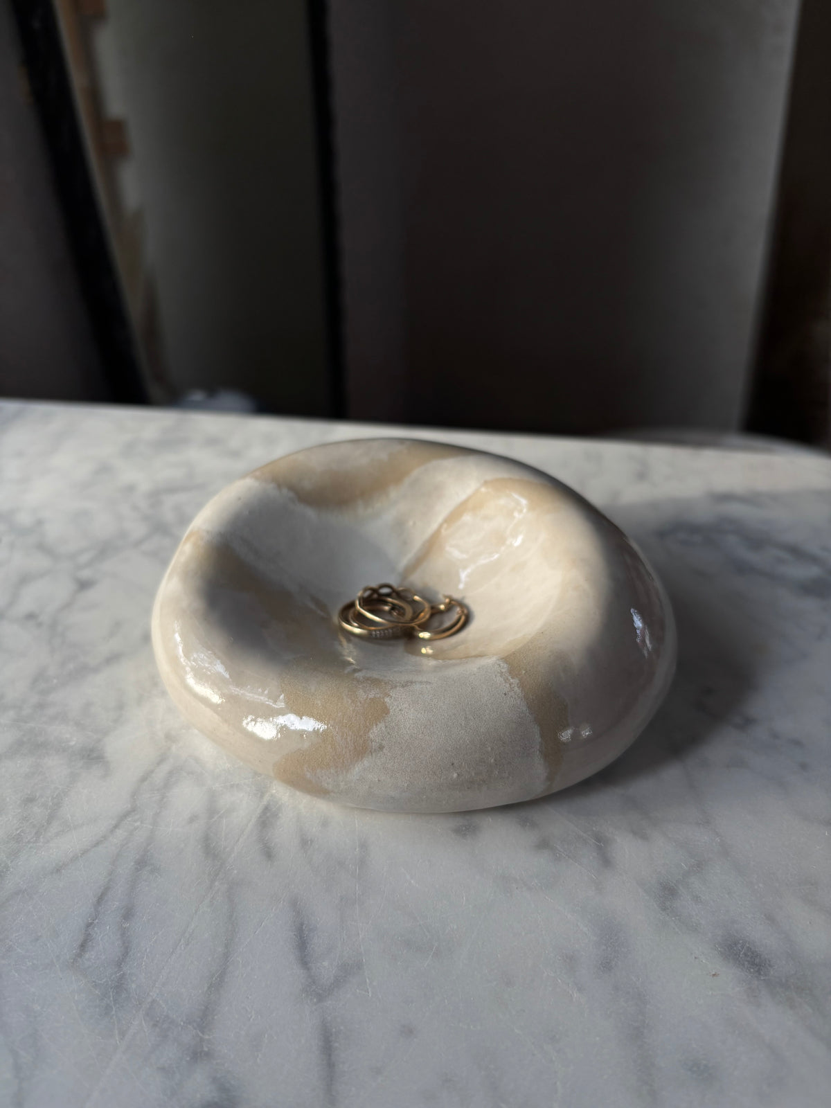Ceramiczny Kamień na Biżuterię Pebble Pearl White