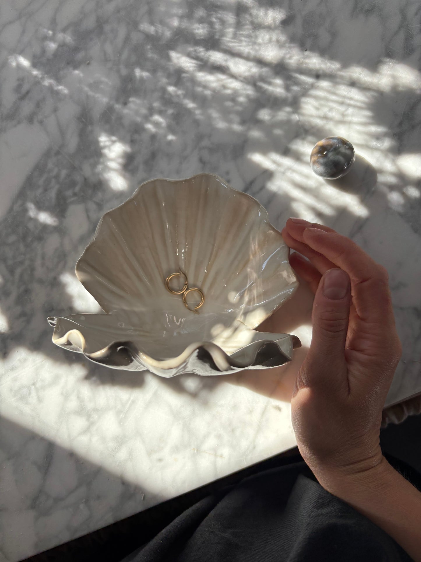 OUTLET Muszla Skarbiec na Biżuterię Pearl White