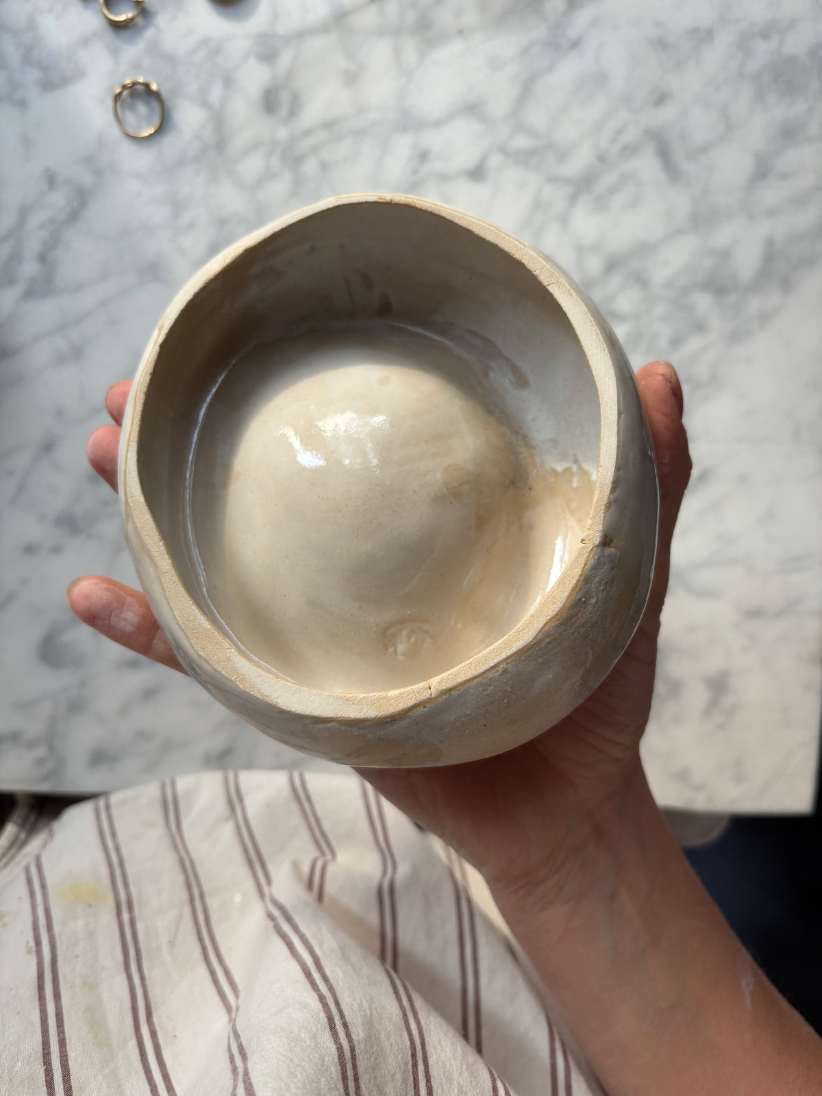 Ceramiczny Kamień na Biżuterię Pebble Pearl White