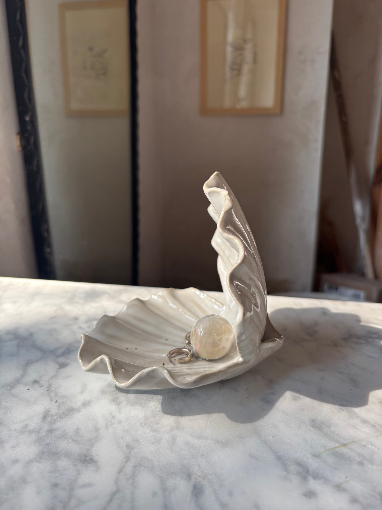 Muszla Skarbiec na Biżuterię Pearl White (kopia)