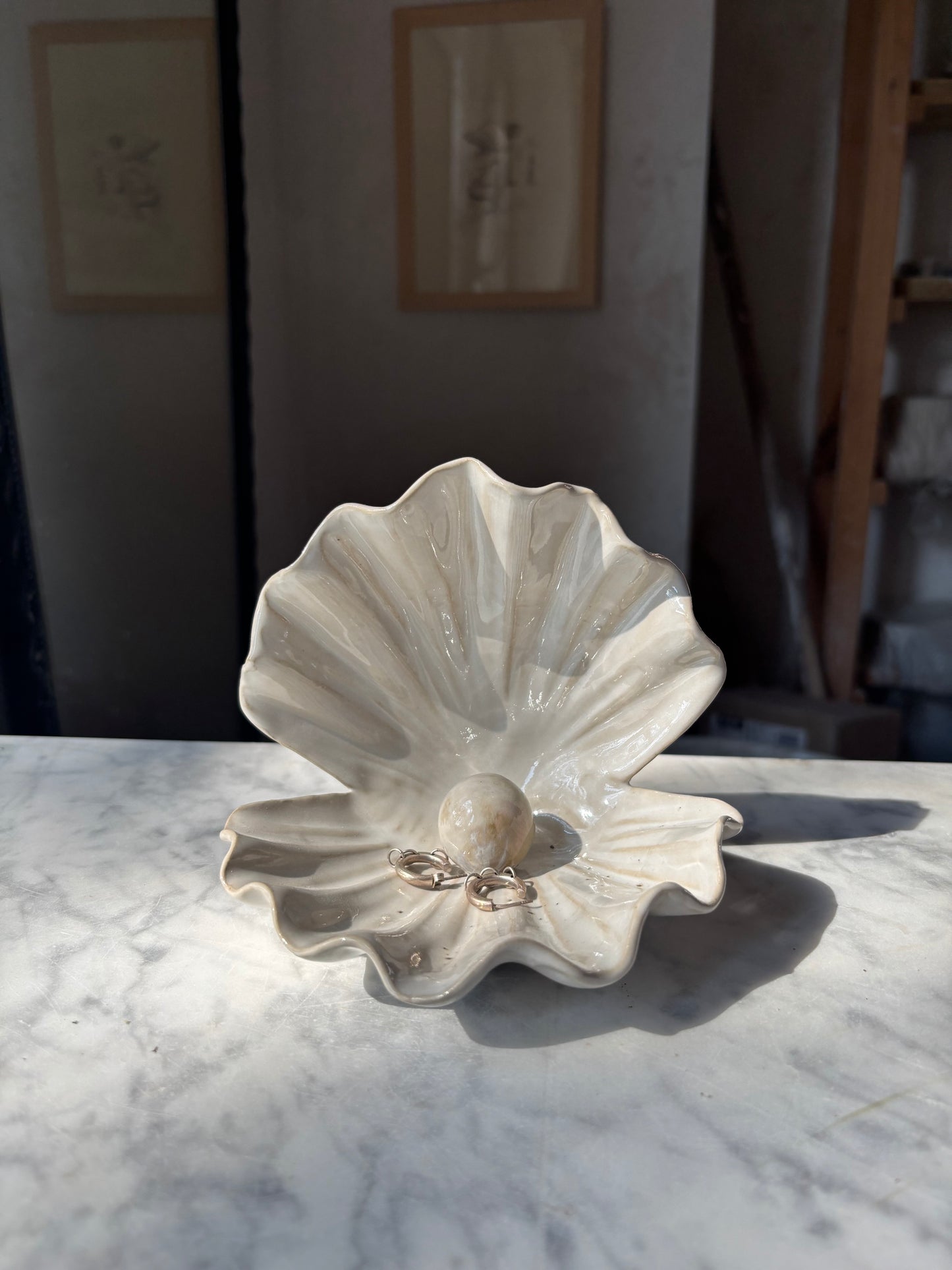 Muszla Skarbiec na Biżuterię Pearl White (kopia)