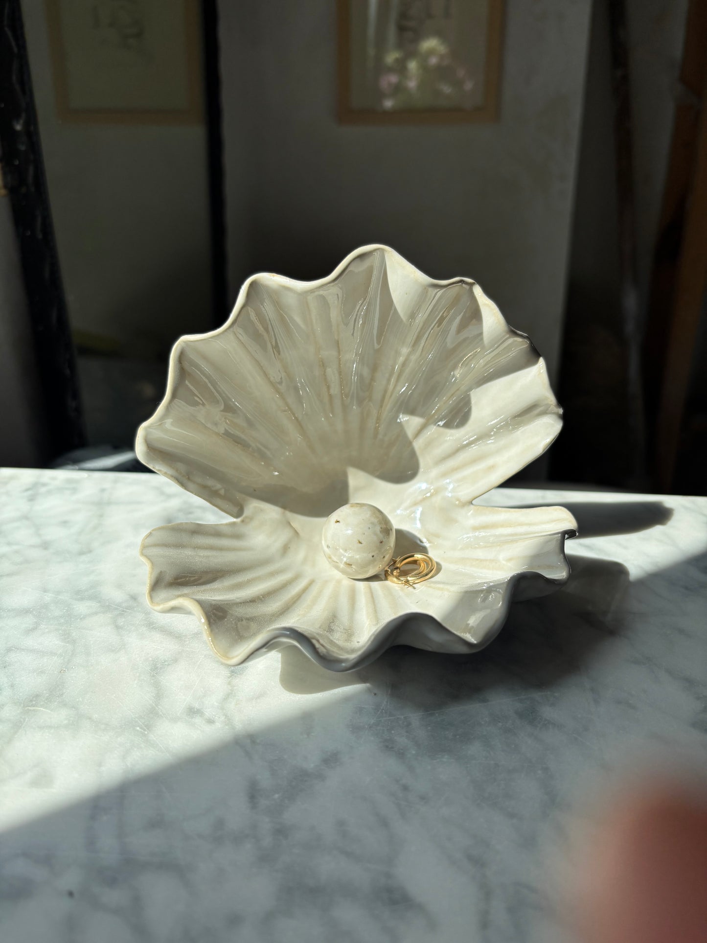 OUTLET Muszla Skarbiec na Biżuterię Pearl White