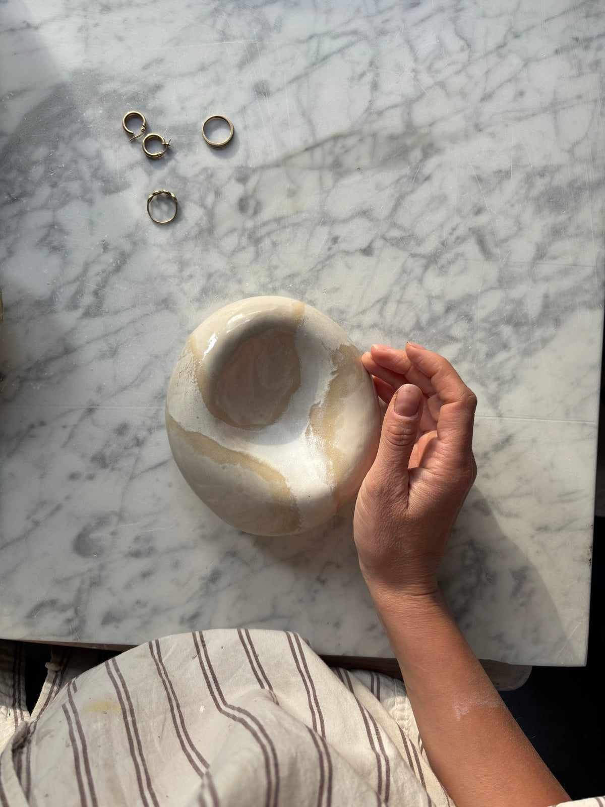 Ceramiczny Kamień na Biżuterię Pebble Pearl White