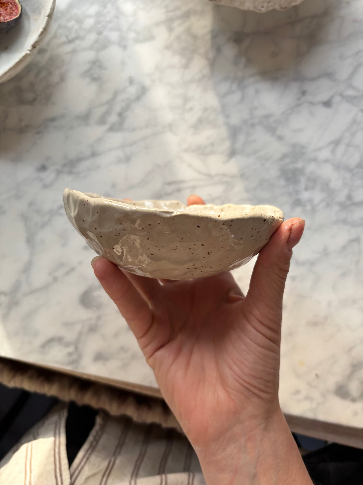 Ceramiczny Zestaw 3 misek na Przekąski Earth Tones White