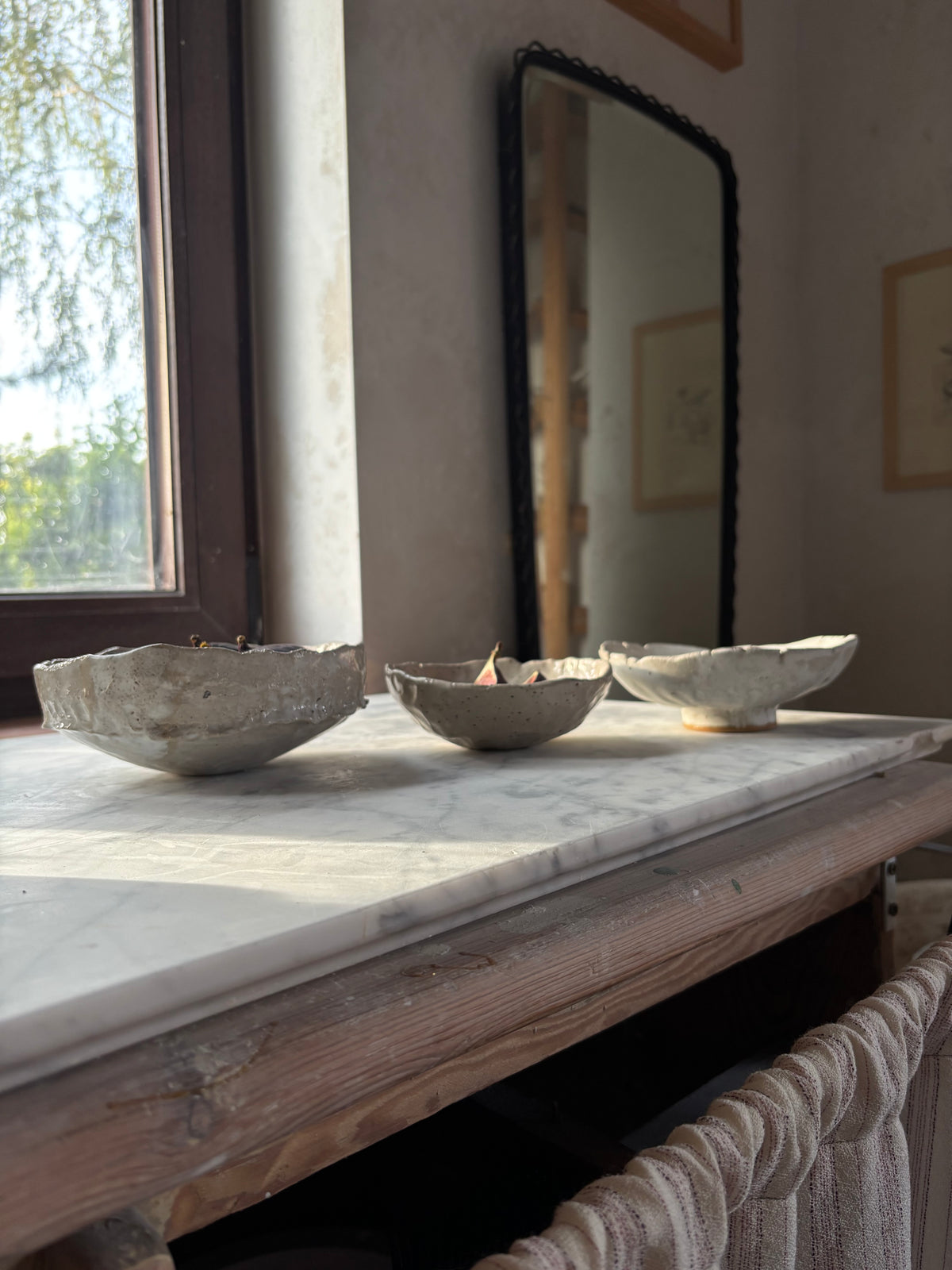 Ceramiczny Zestaw 3 misek na Przekąski Earth Tones White
