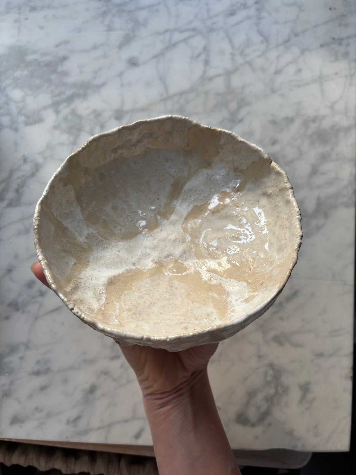 Ceramiczny Zestaw 3 misek na Przekąski Earth Tones White