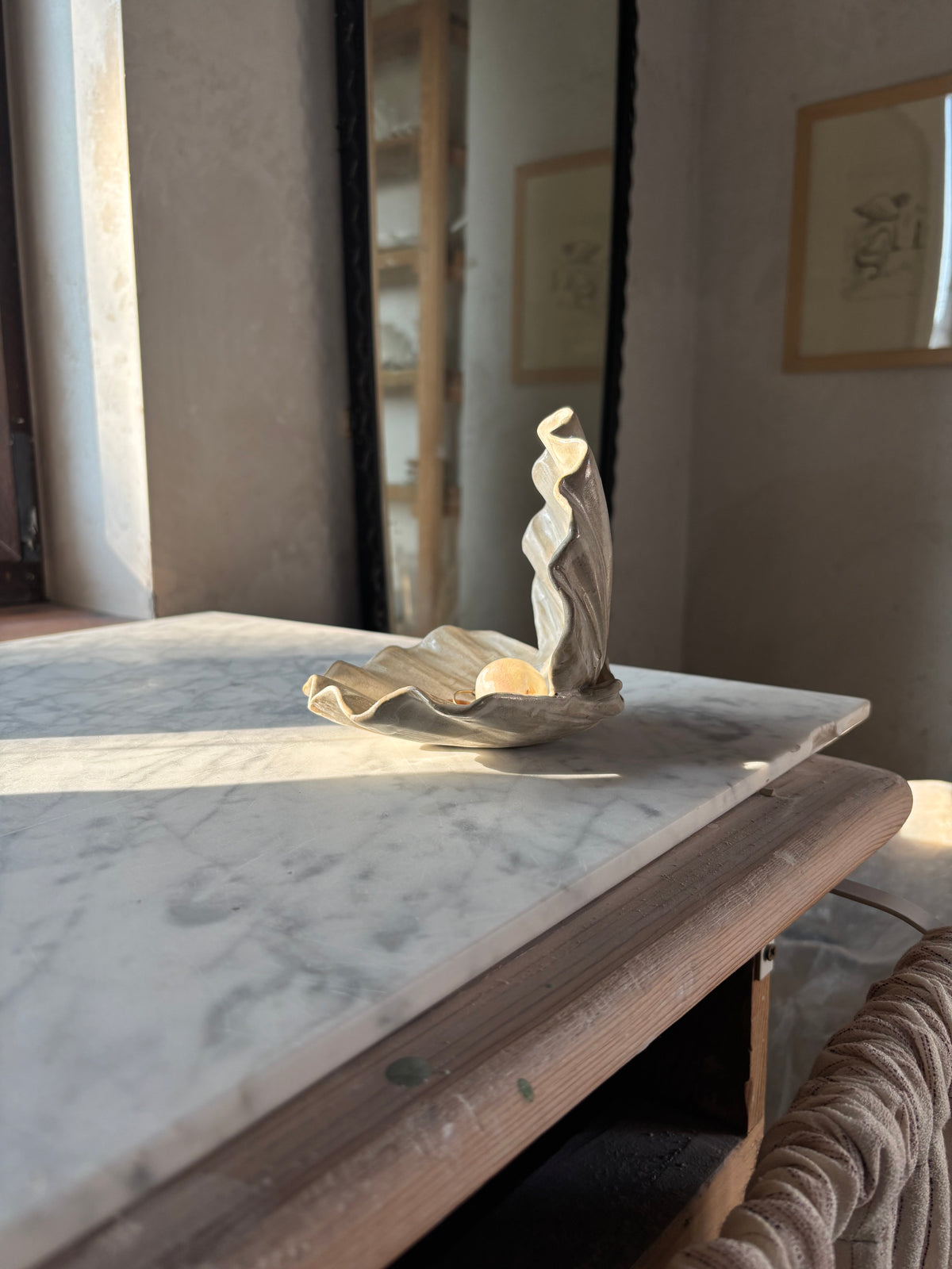 Muszla Skarbiec na Biżuterię Pearl Beige