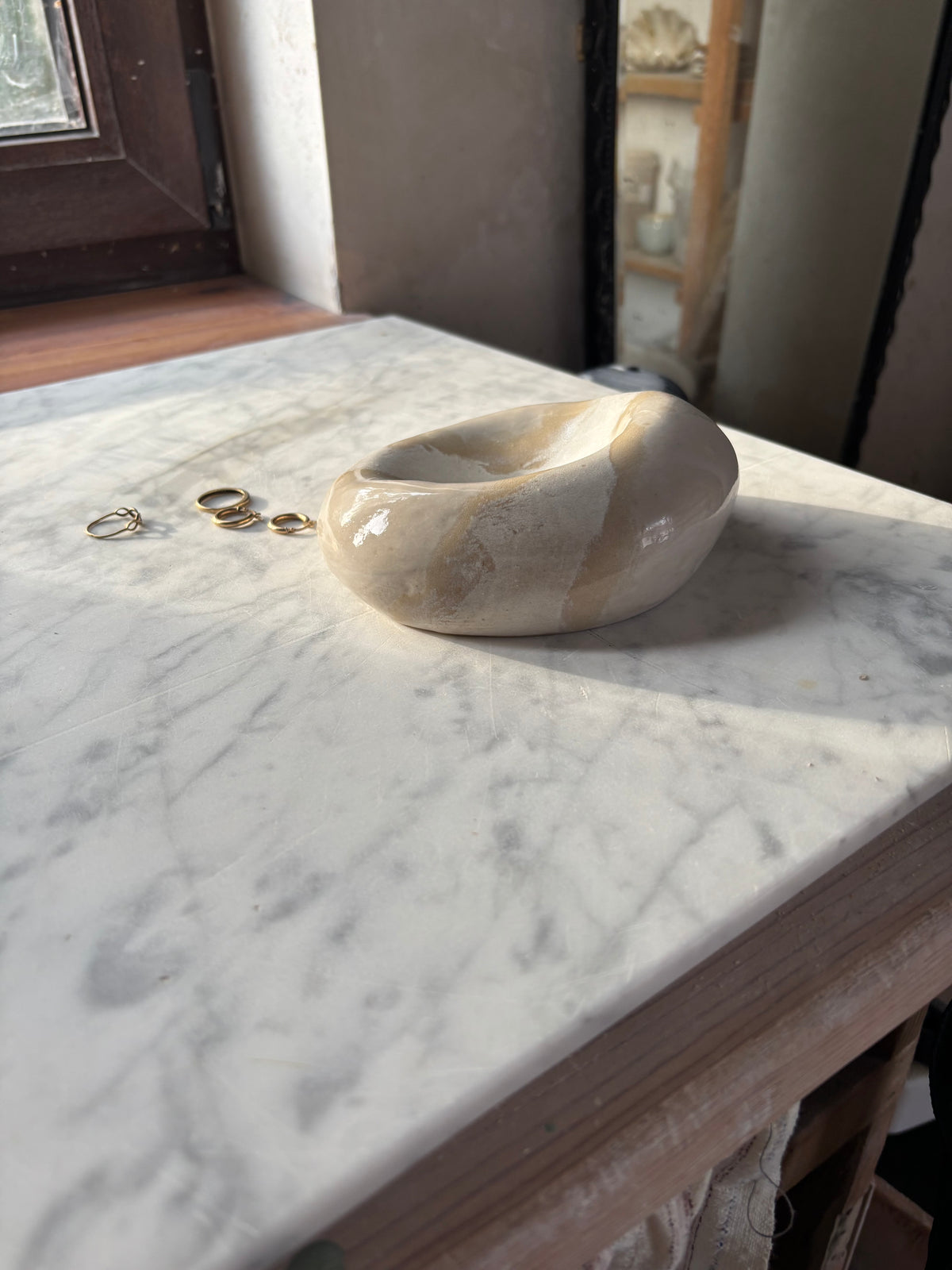Ceramiczny Kamień na Biżuterię Pebble Pearl White