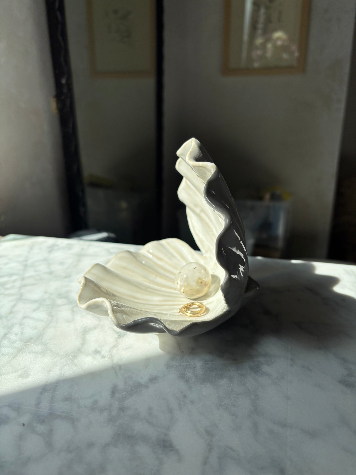 OUTLET Muszla Skarbiec na Biżuterię Pearl White