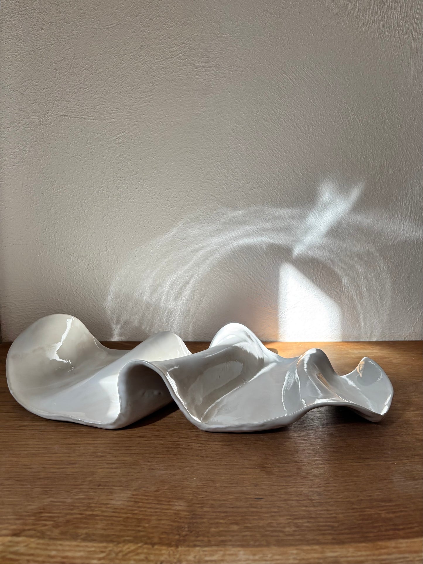 Ceramiczna Patera  Fala XXL na Przekąski Pearl White