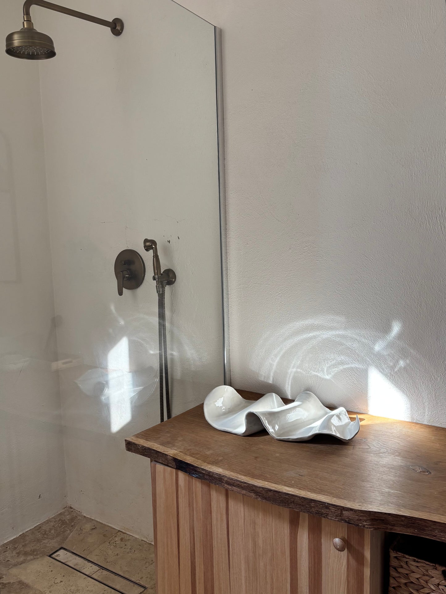 Ceramiczna Patera  Fala XXL na Przekąski Pearl White