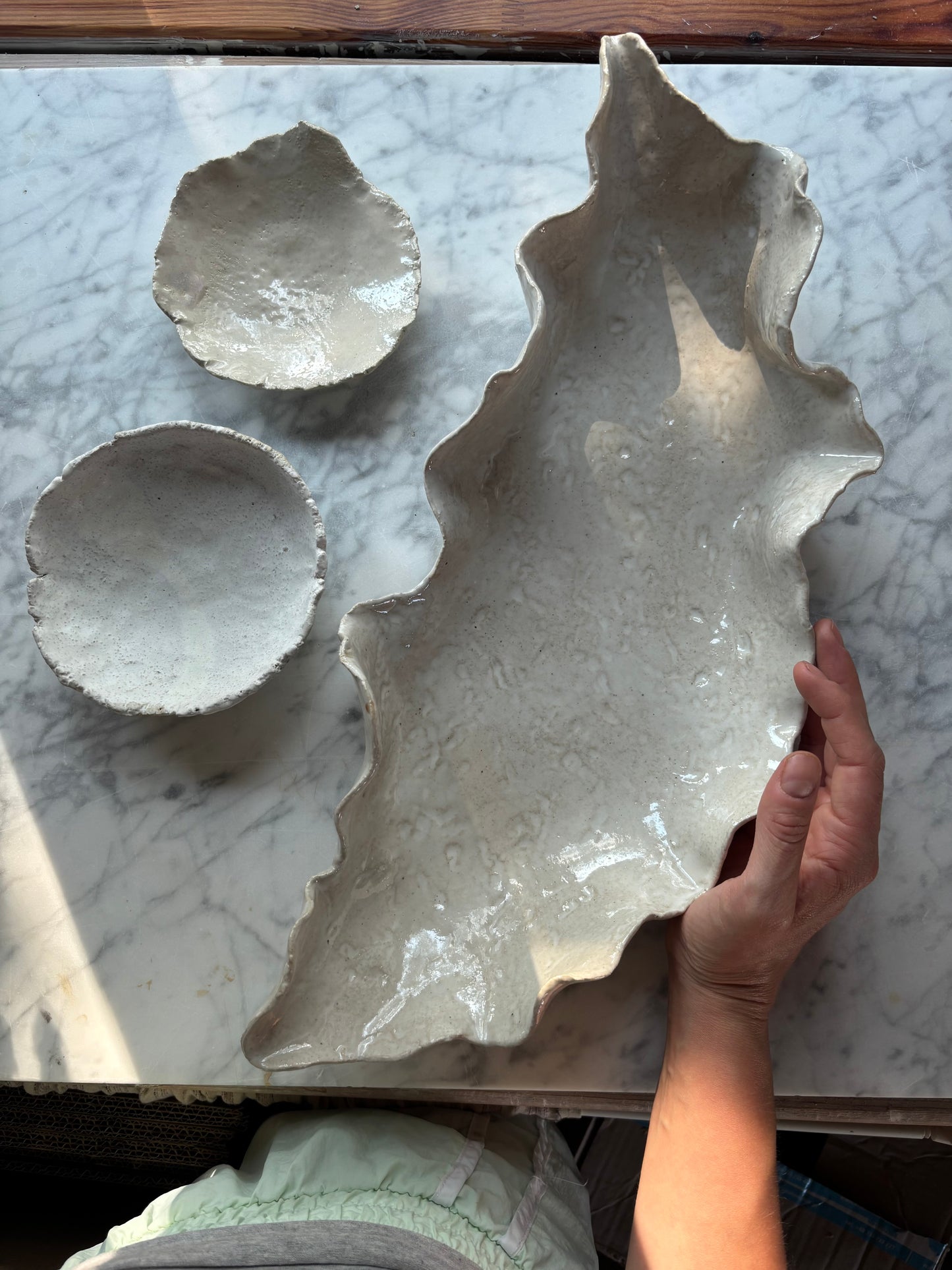Ceramiczny Zestaw Patera XXL i 2 miseczki na Przekąski
