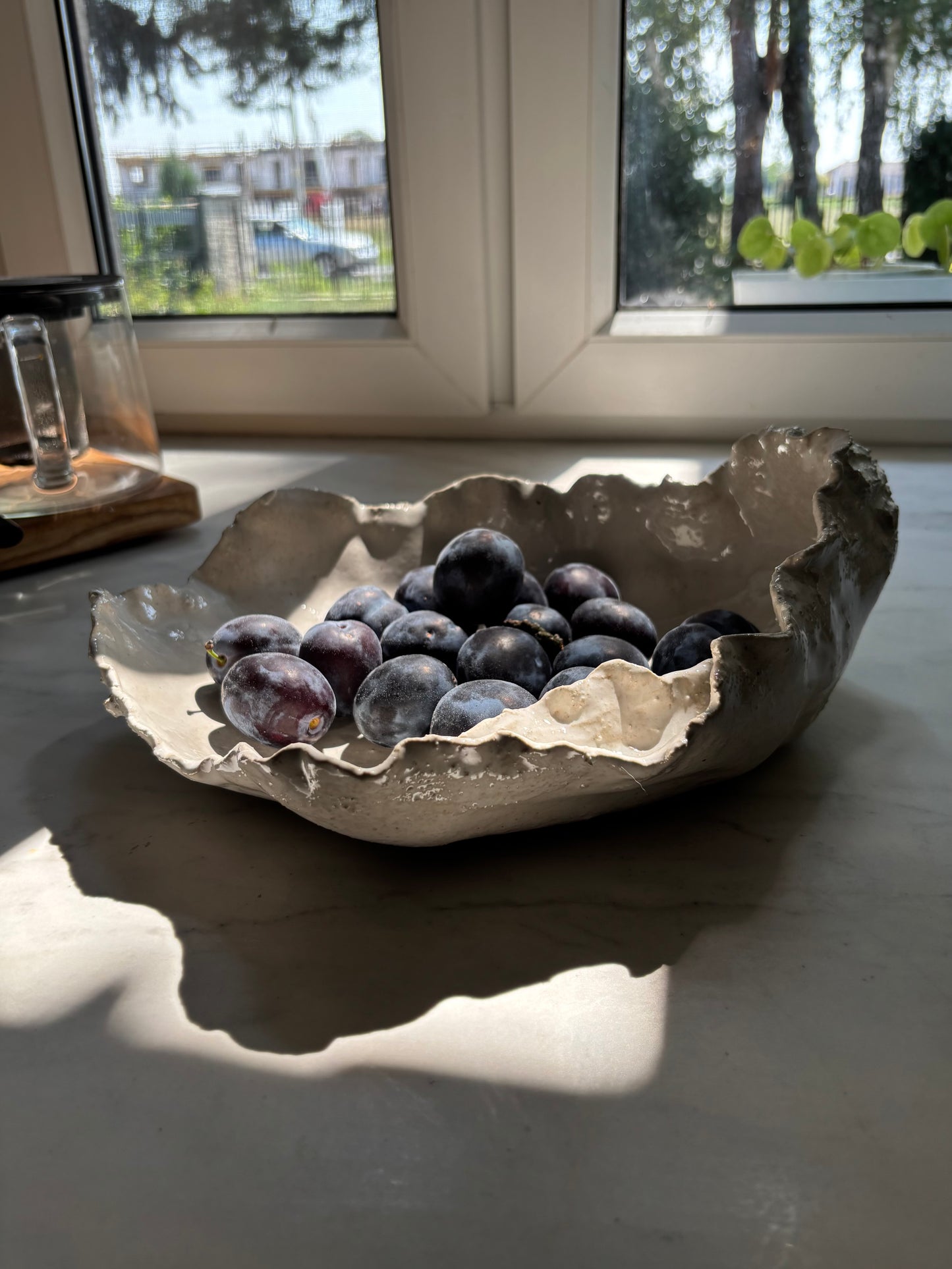 Ceramiczna Patera Ostryga XXL Pearl White