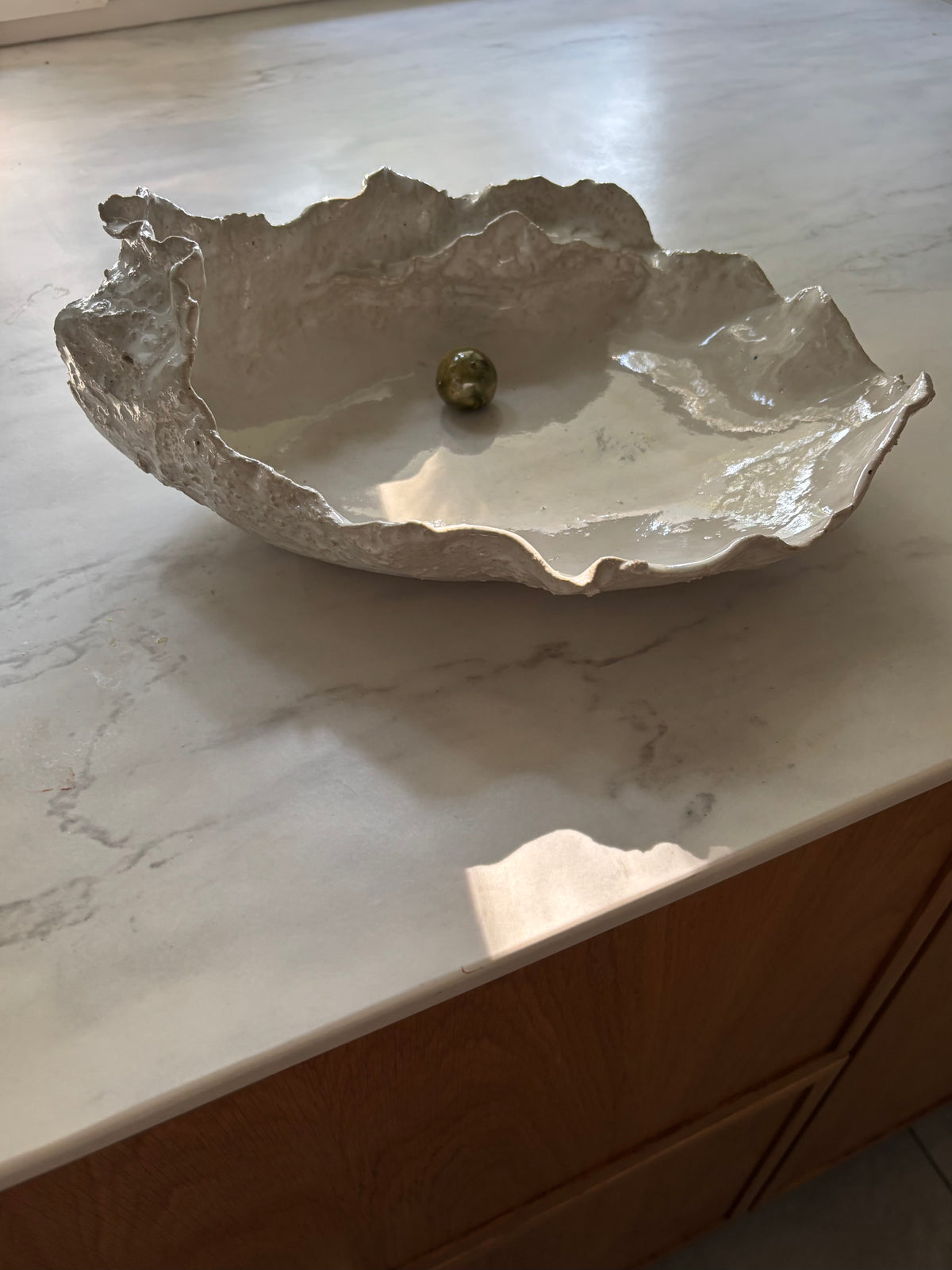 Ceramiczna Patera Ostryga XXL Organic Pearl White