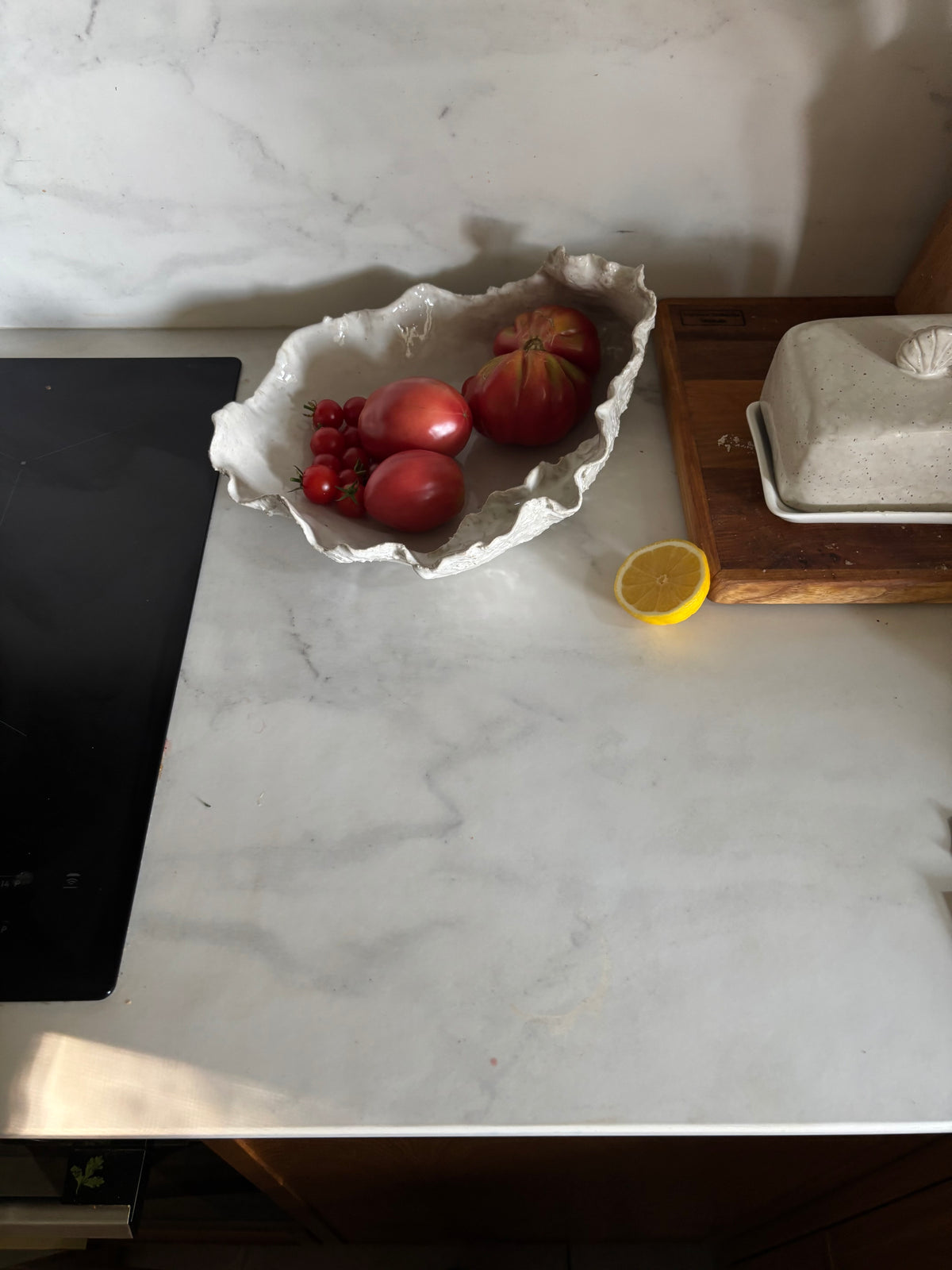 Ceramiczna Patera Ostryga XXL Organic Pearl White