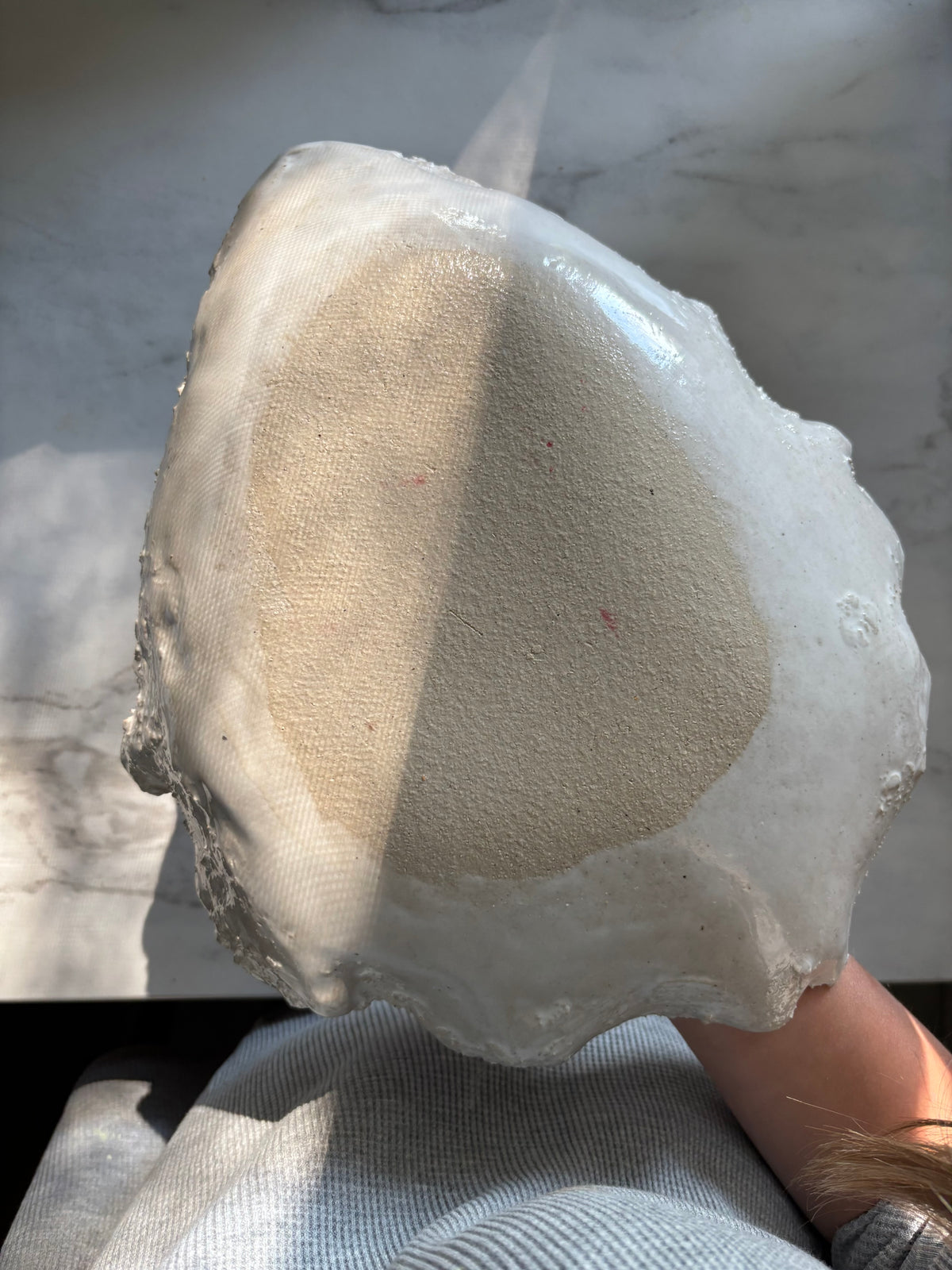 Ceramiczna Patera Ostryga XXL Organic Pearl White