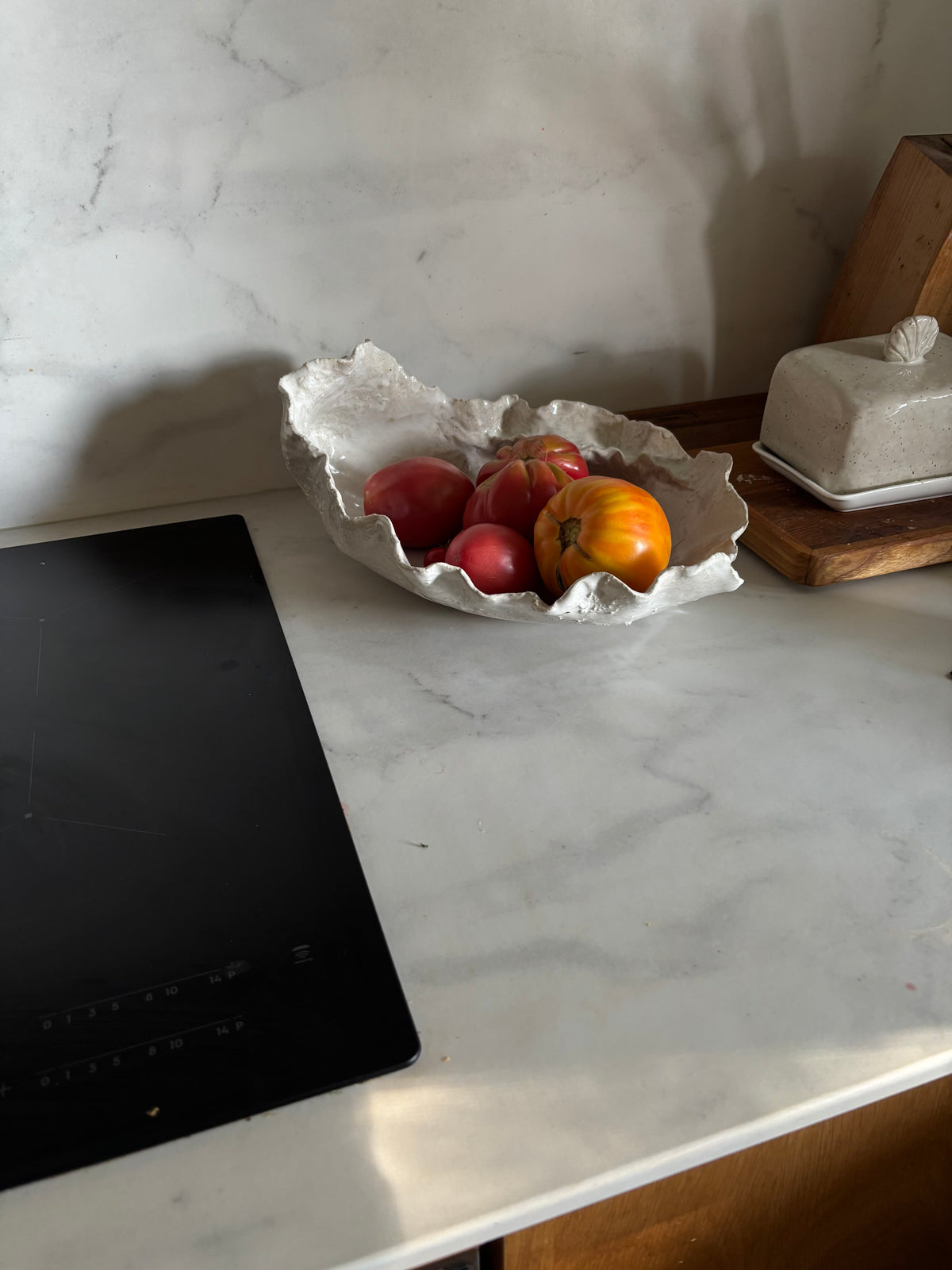 Ceramiczna Patera Ostryga XXL Organic Pearl White