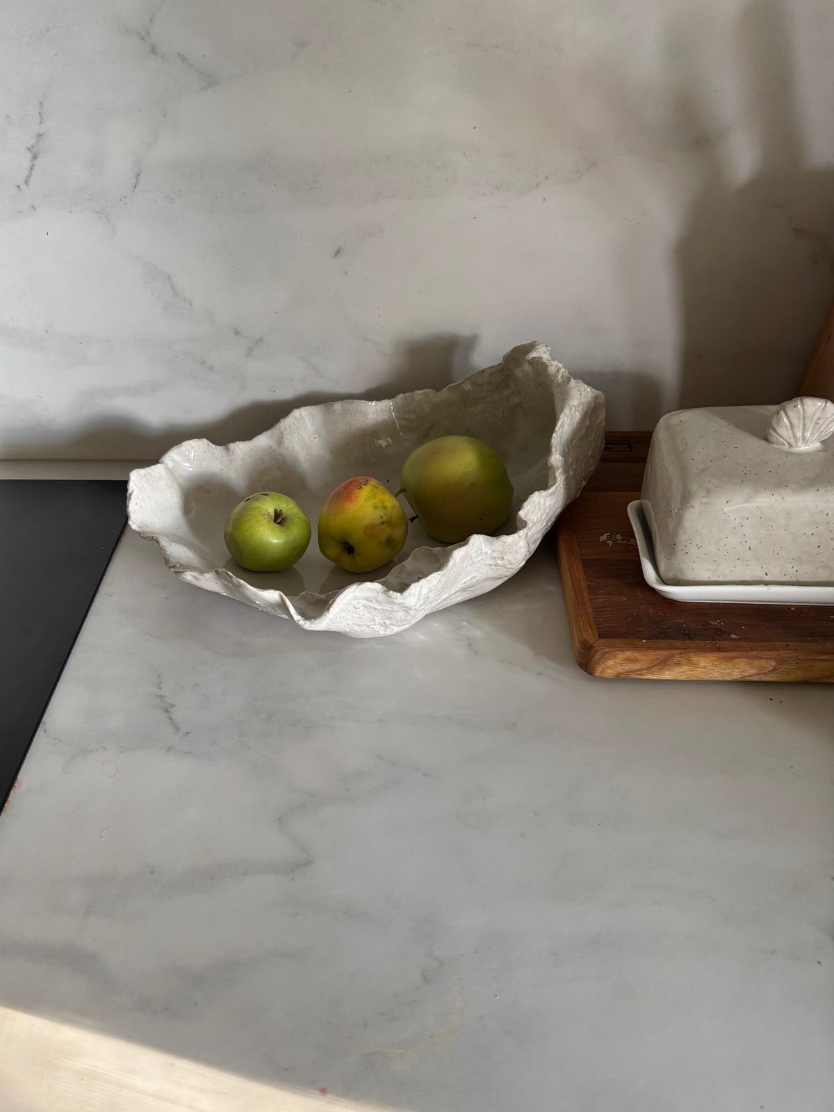 Ceramiczna Patera Ostryga XXL Organic Pearl White