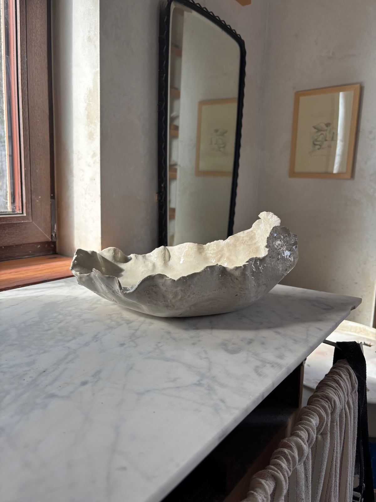 Ceramiczna Patera Ostryga XXL Organic Pearl White