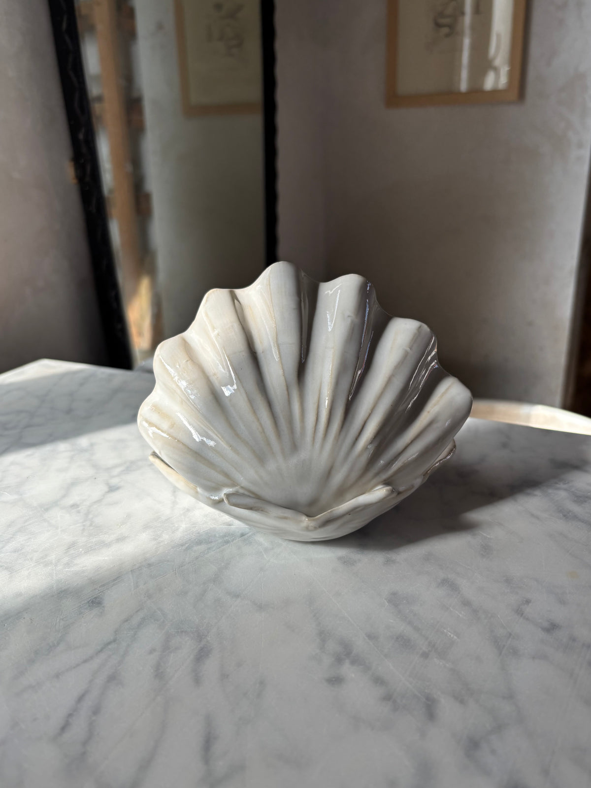 Muszla Skarbiec na Biżuterię z Perłą Pearl White