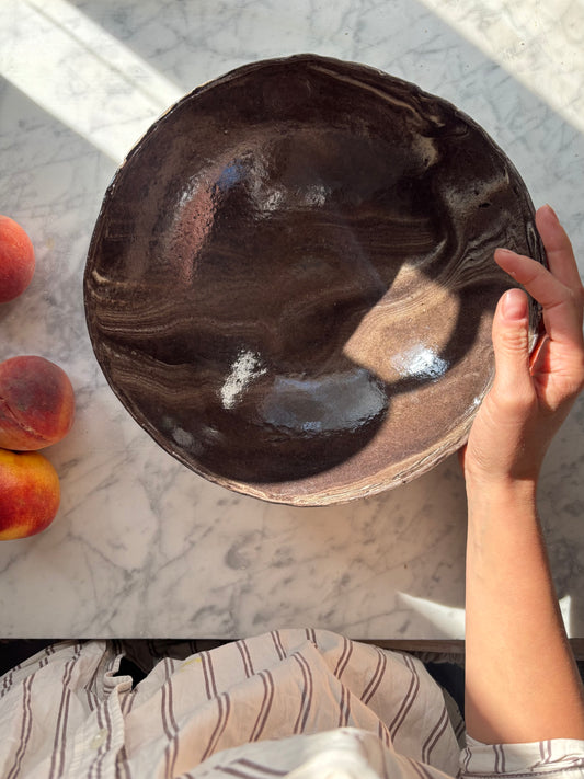 Ceramiczna Okrągła Misa na Sałaty XL Marble Effect
