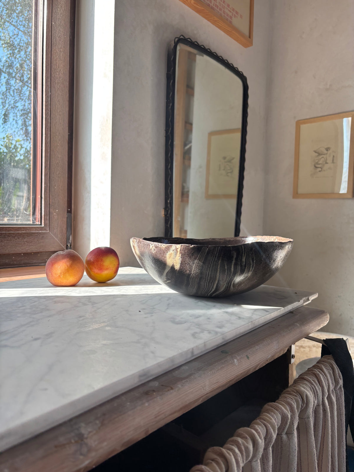 Ceramiczna Okrągła Misa na Sałaty XL Marble Effect