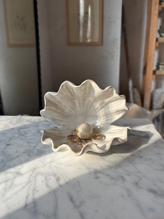 OUTLET Muszla Skarbiec na Biżuterię Pearl White