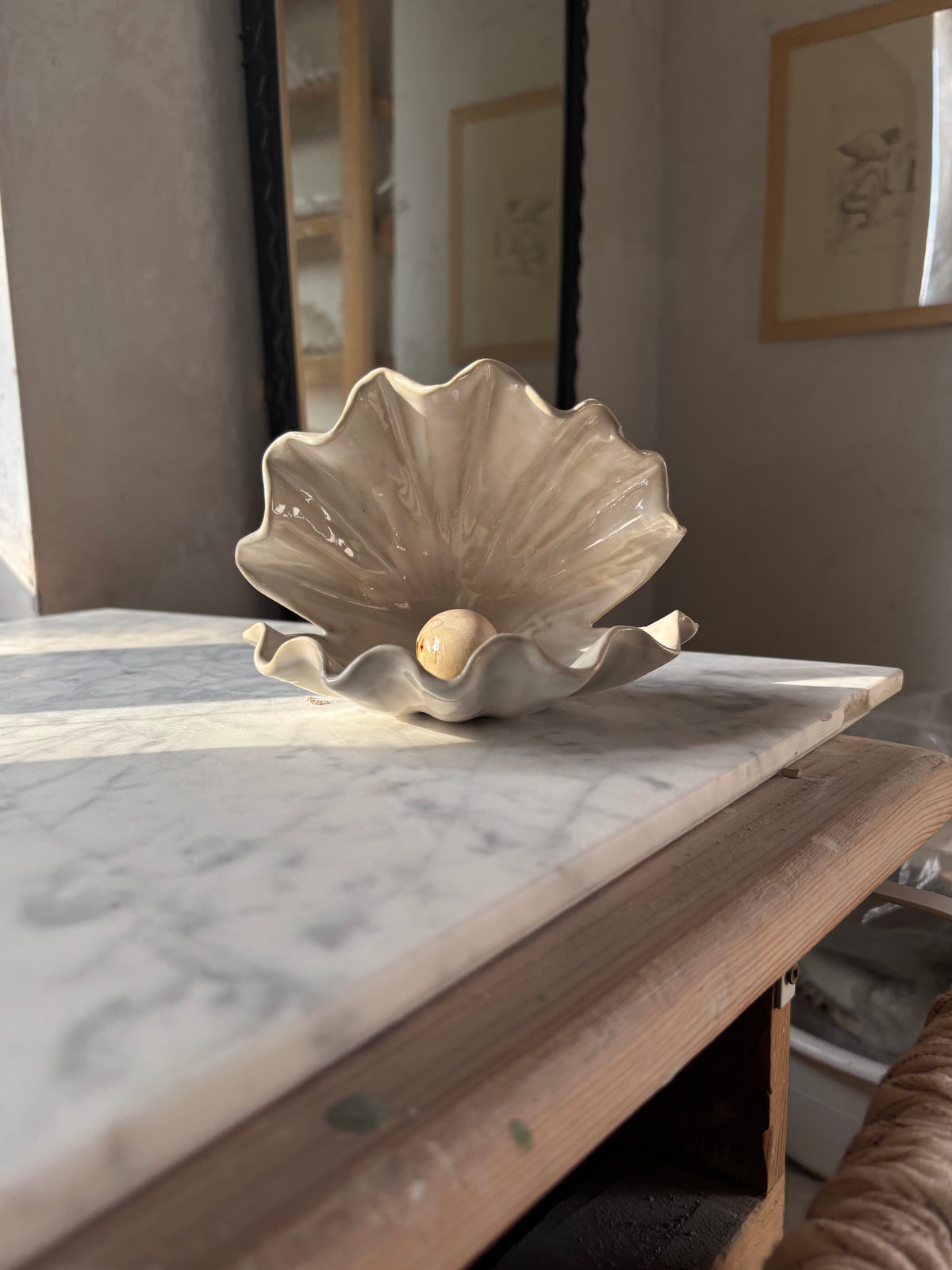 OUTLET Muszla Skarbiec na Biżuterię Pearl White