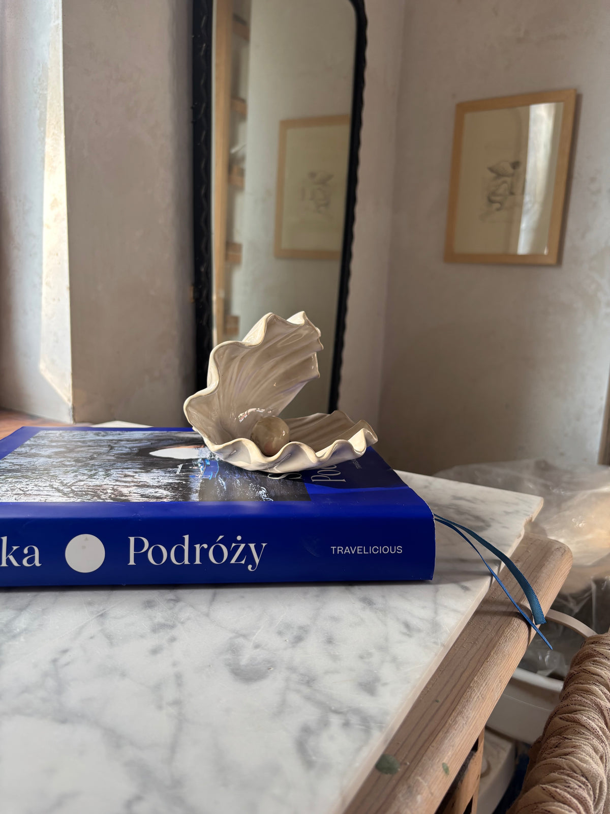 OUTLET Muszla Skarbiec na Biżuterię Pearl White