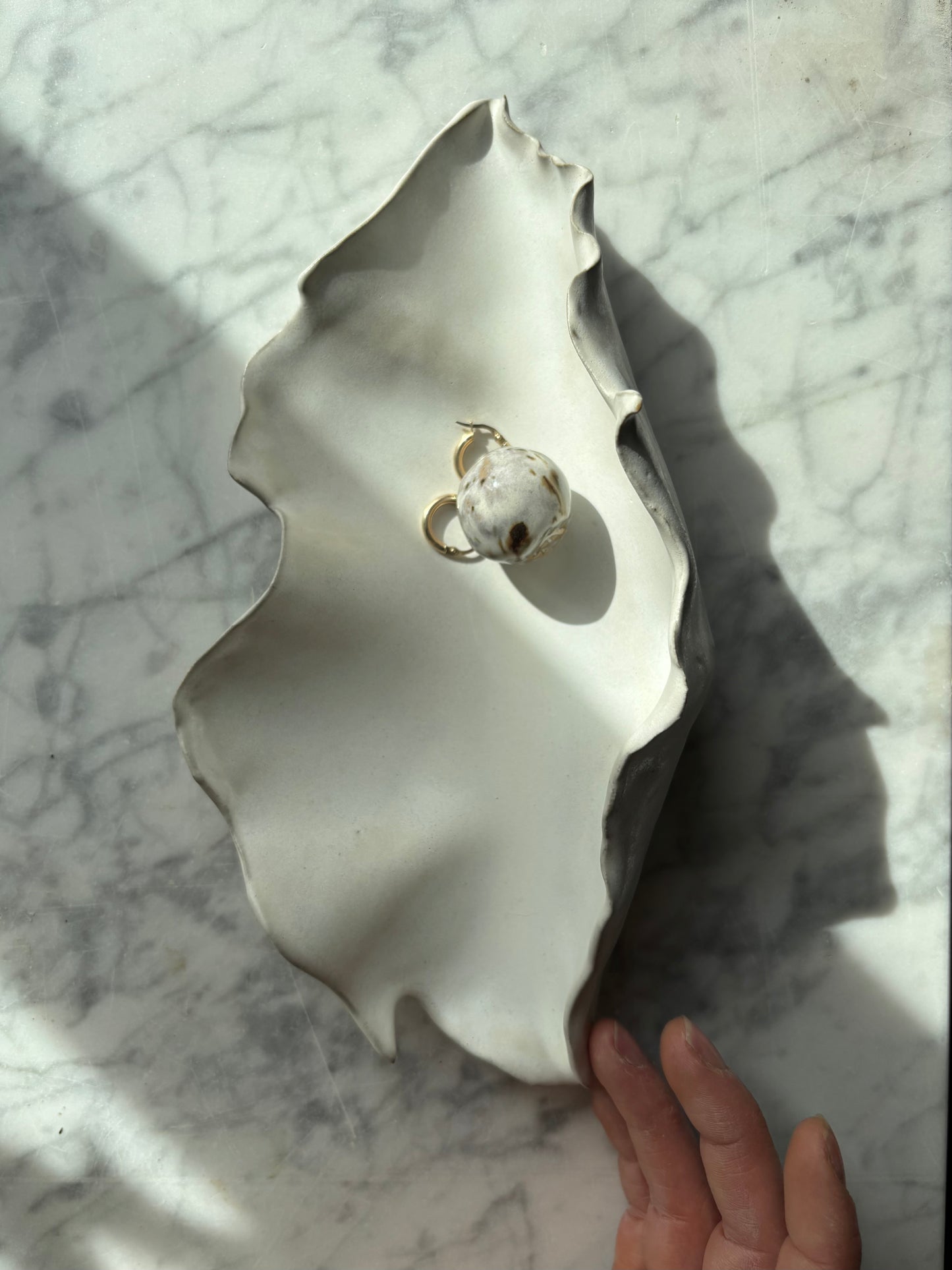 Ceramiczny Talerzyk na Drobiazgi Muszla White Fluff