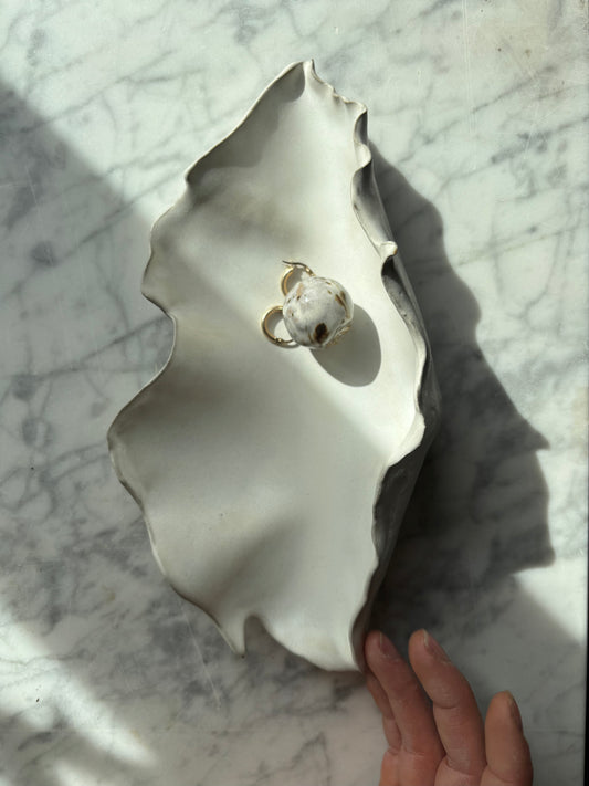 Ceramiczny Talerzyk na Drobiazgi Muszla White Fluff