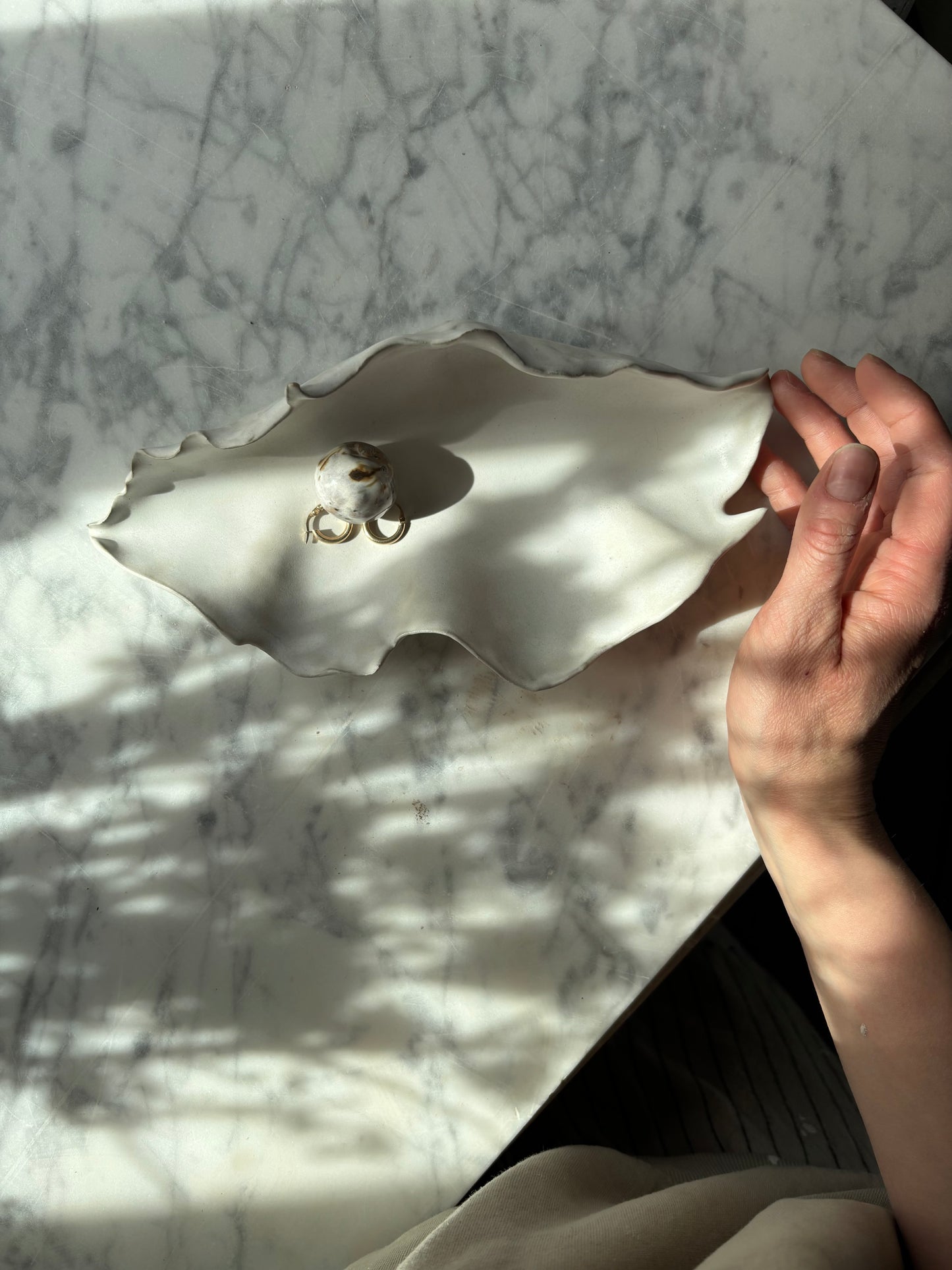 Ceramiczny Talerzyk na Drobiazgi Muszla White Fluff