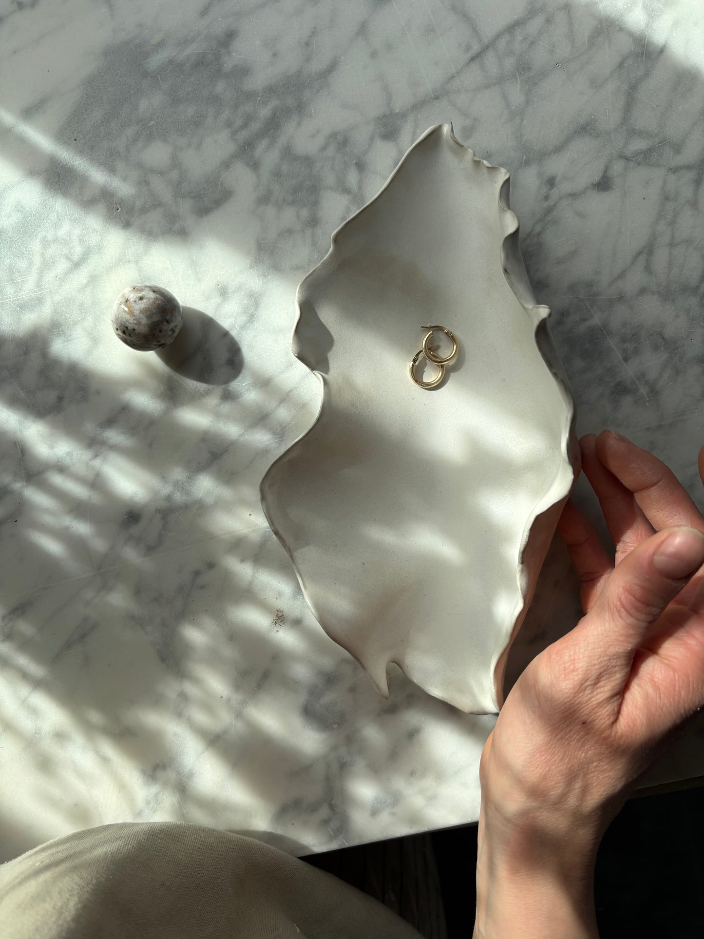 Ceramiczny Talerzyk na Drobiazgi Muszla White Fluff