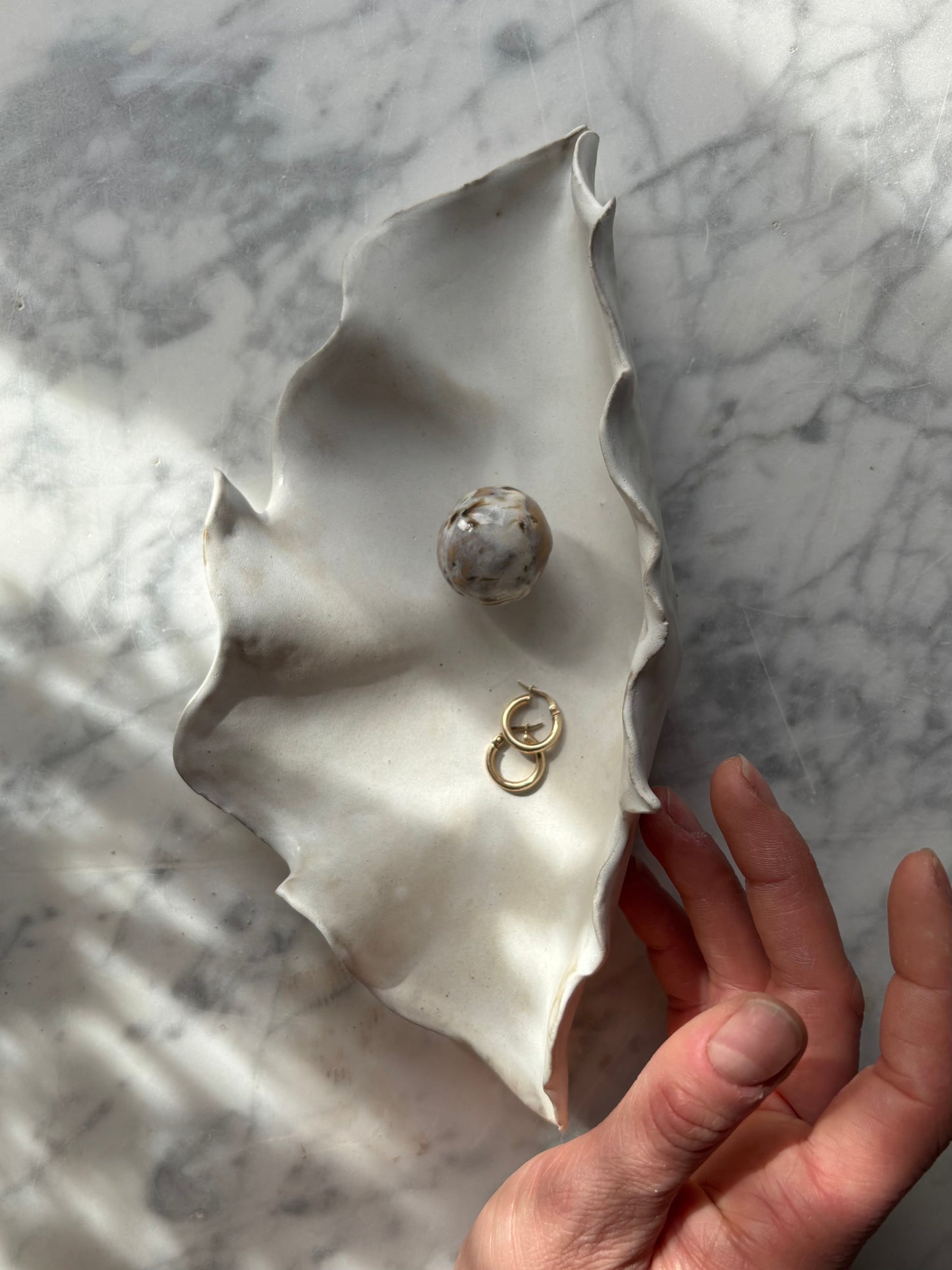 Ceramiczny Talerzyk na Drobiazgi Muszla White Fluff