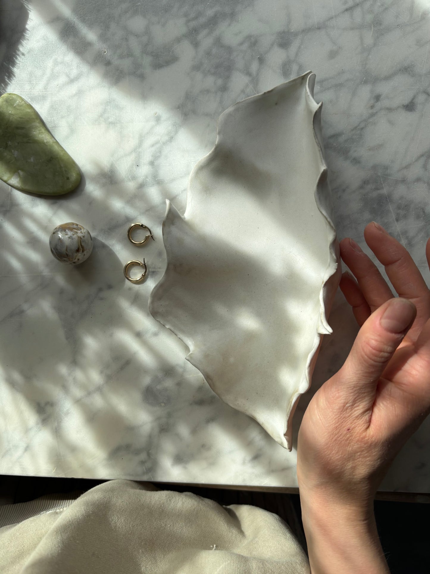 Ceramiczny Talerzyk na Drobiazgi Muszla White Fluff