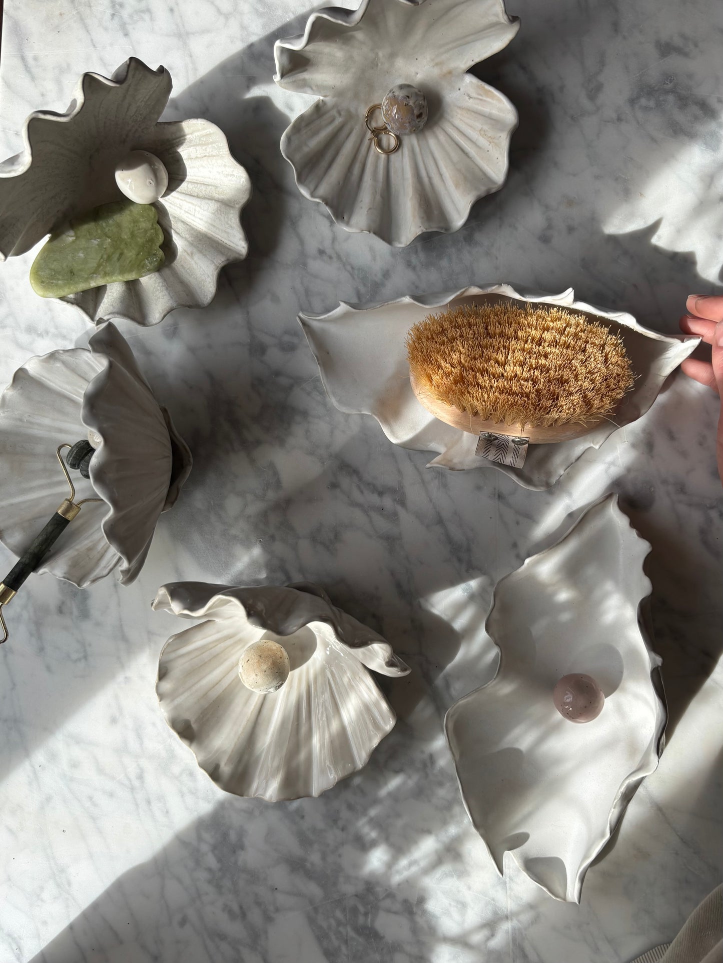 Ceramiczny Talerzyk na Drobiazgi Muszla White Fluff