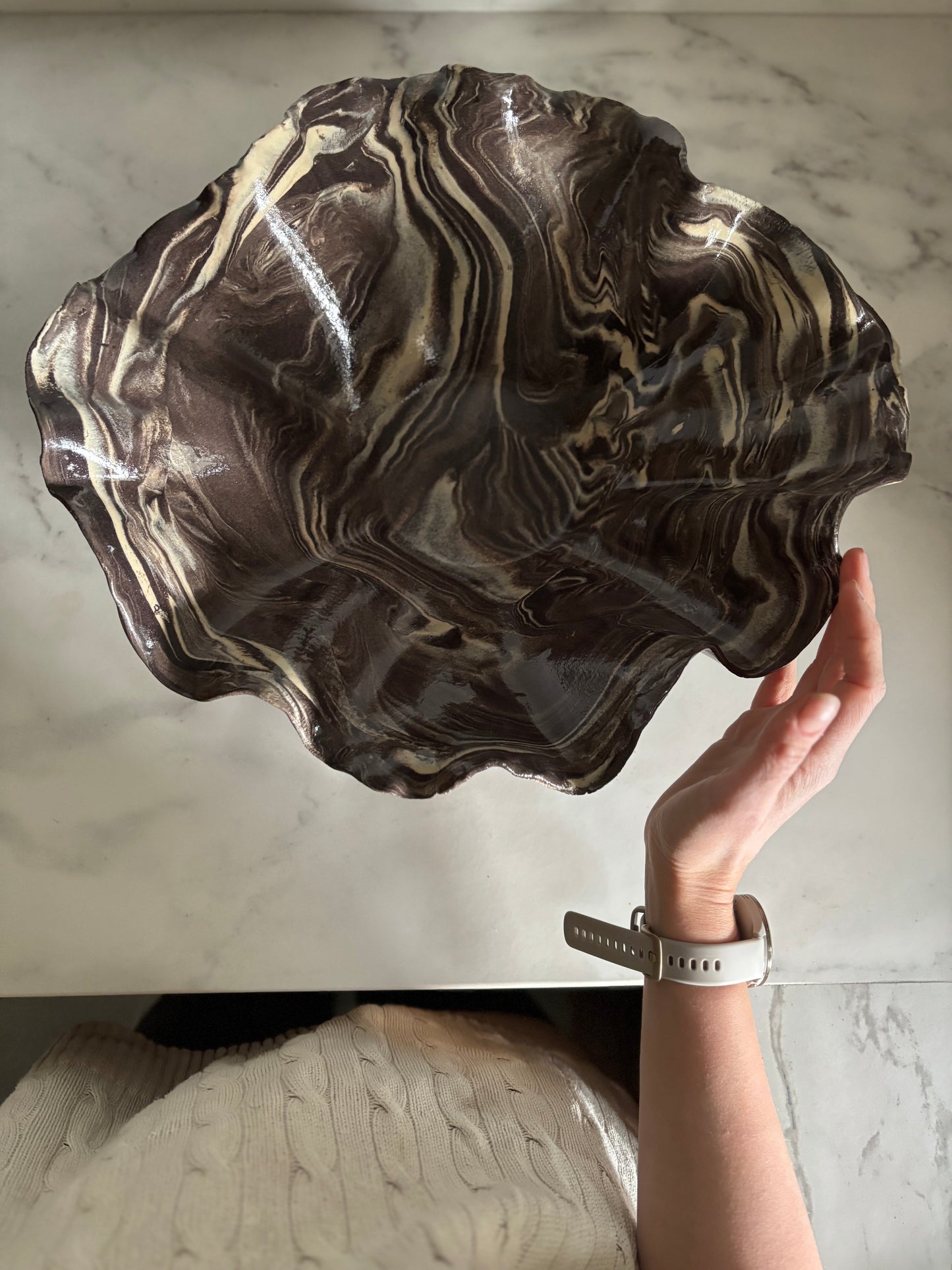 Ceramiczna Organiczna Misa XL Marble Effect