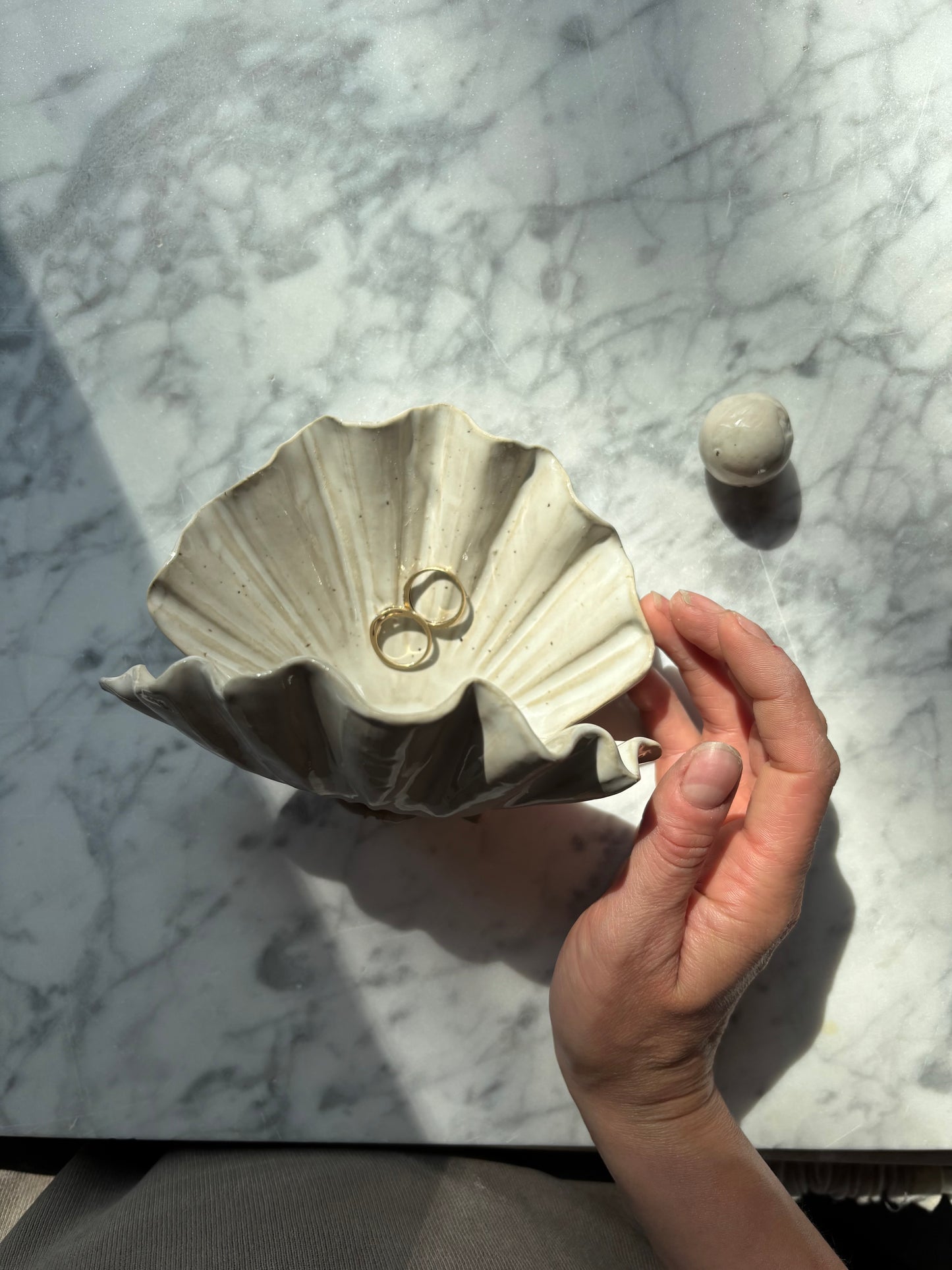 Shell Jewelry Vault Pearl White
