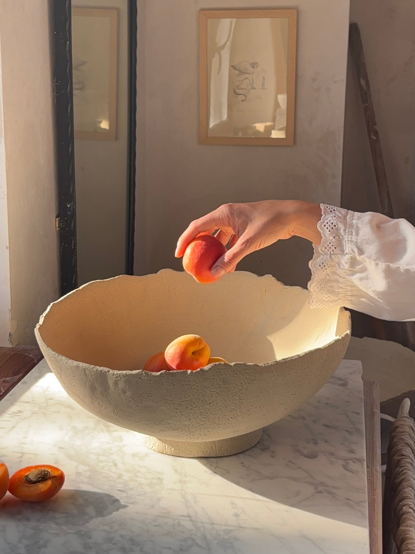 Ceramic Organic Bowl XL Marble Effect