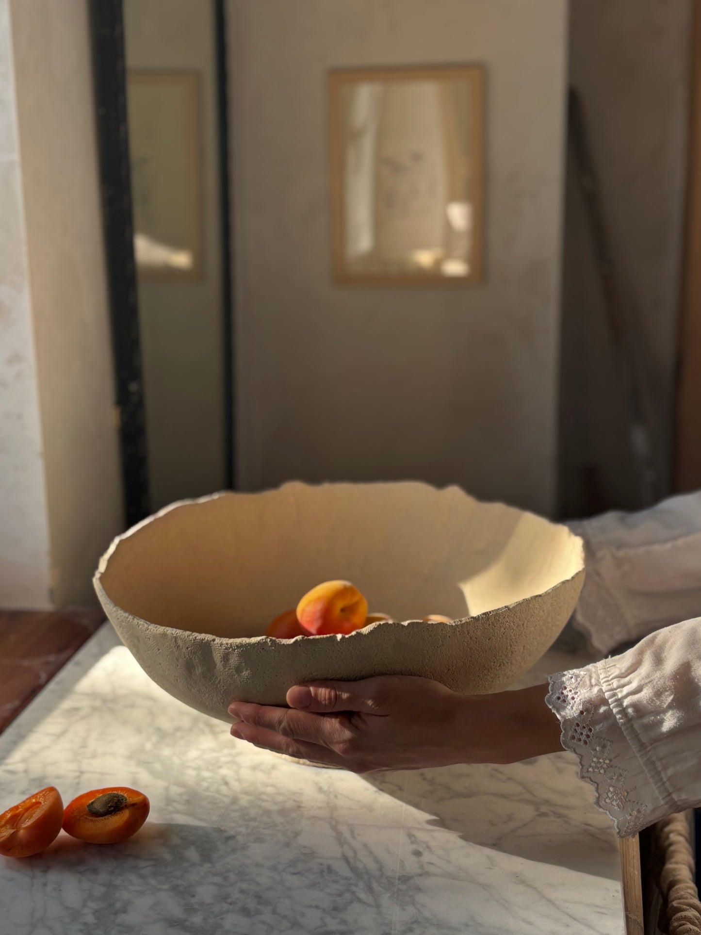 Ceramic Organic Bowl XL Marble Effect