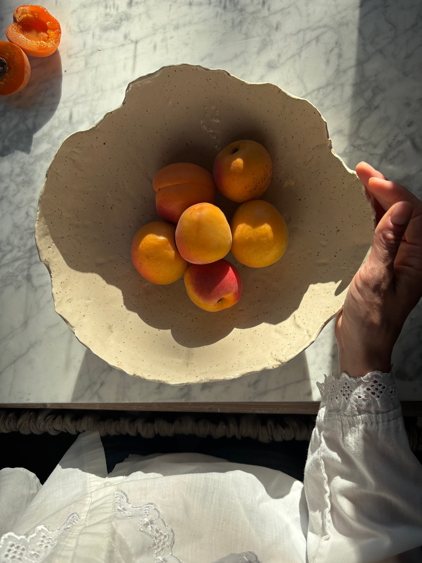 Ceramic Organic Bowl XL Marble Effect