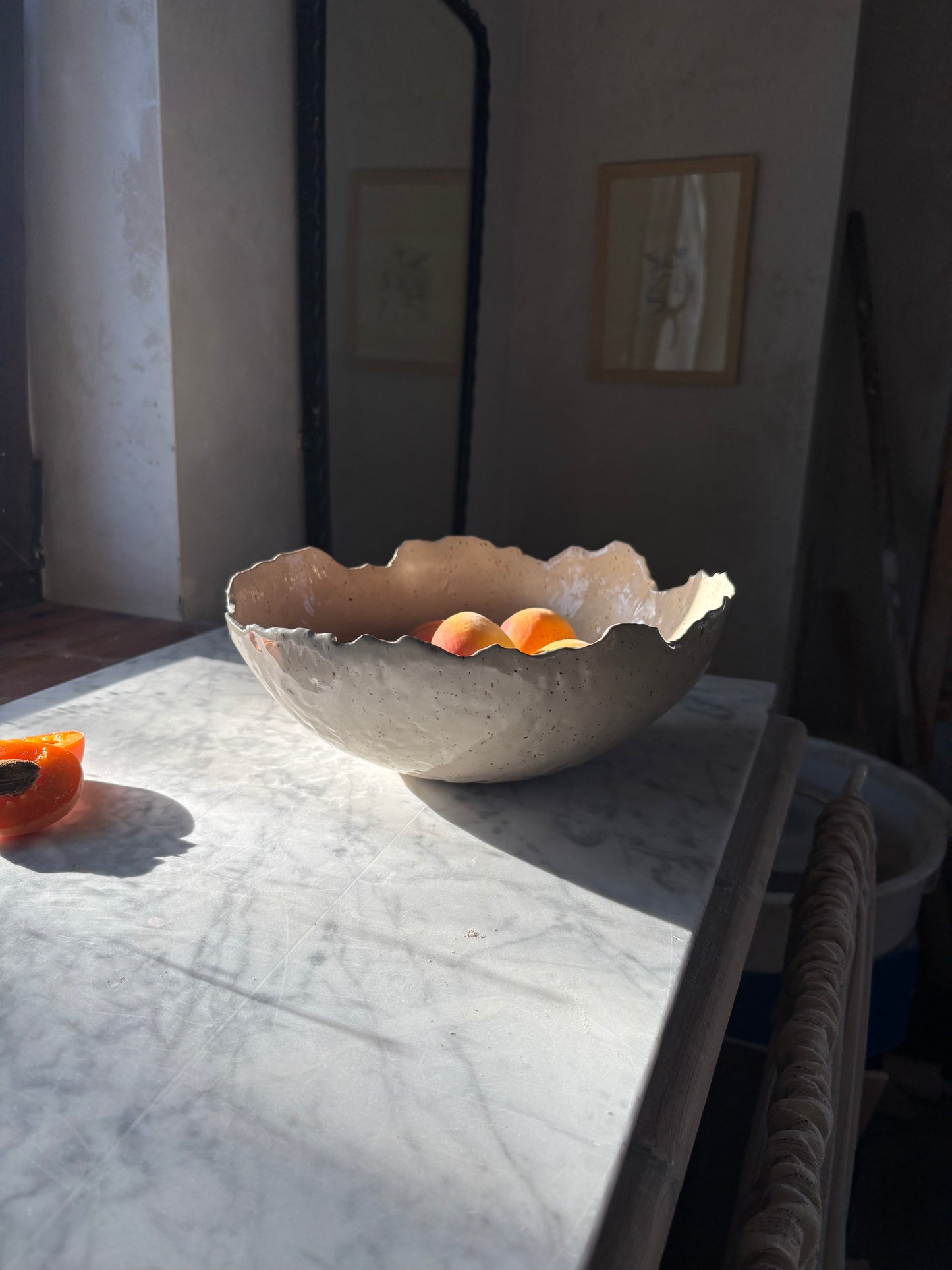 Ceramic Organic Bowl XL Marble Effect