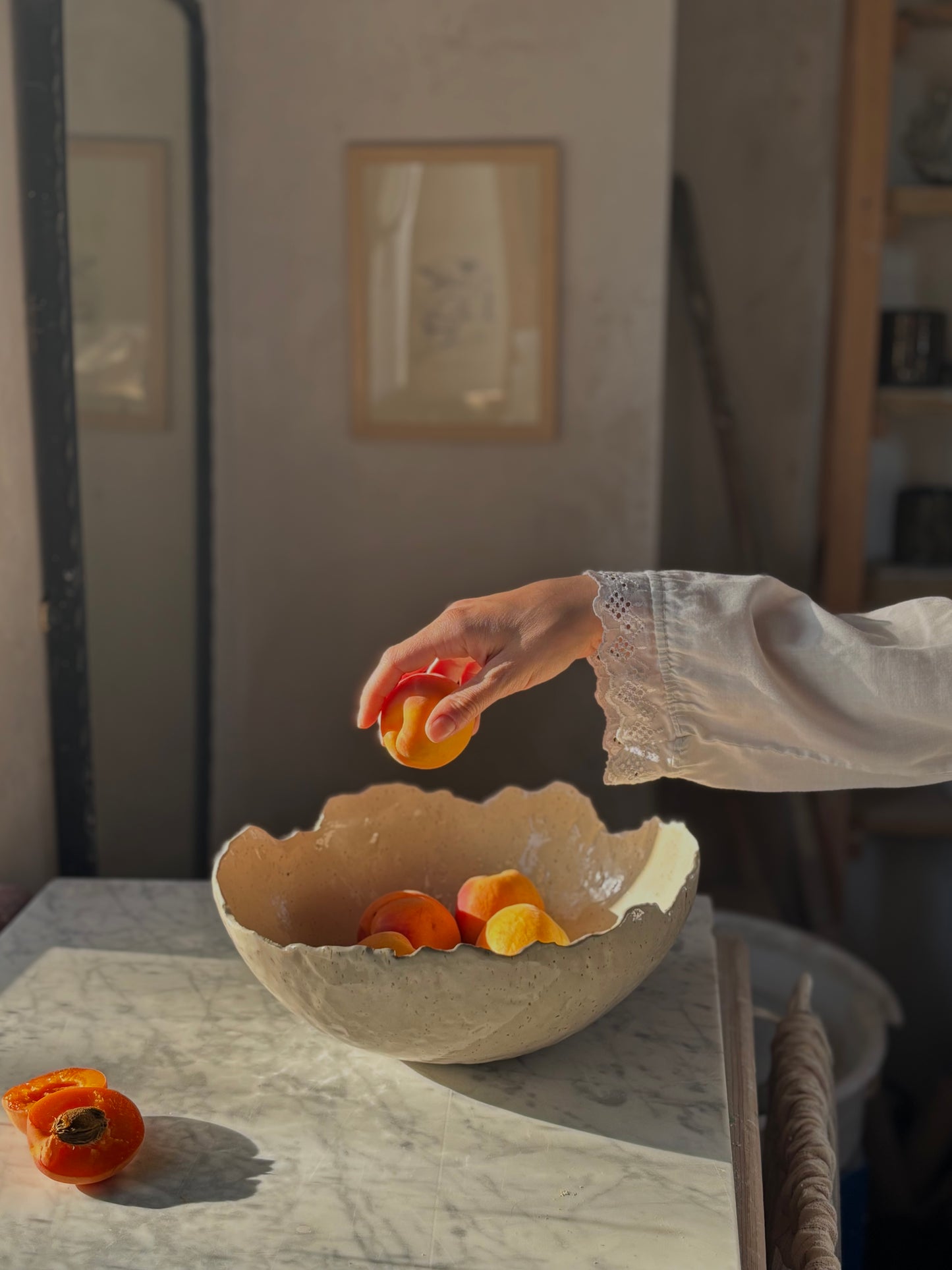 Ceramic Organic Bowl XL Marble Effect