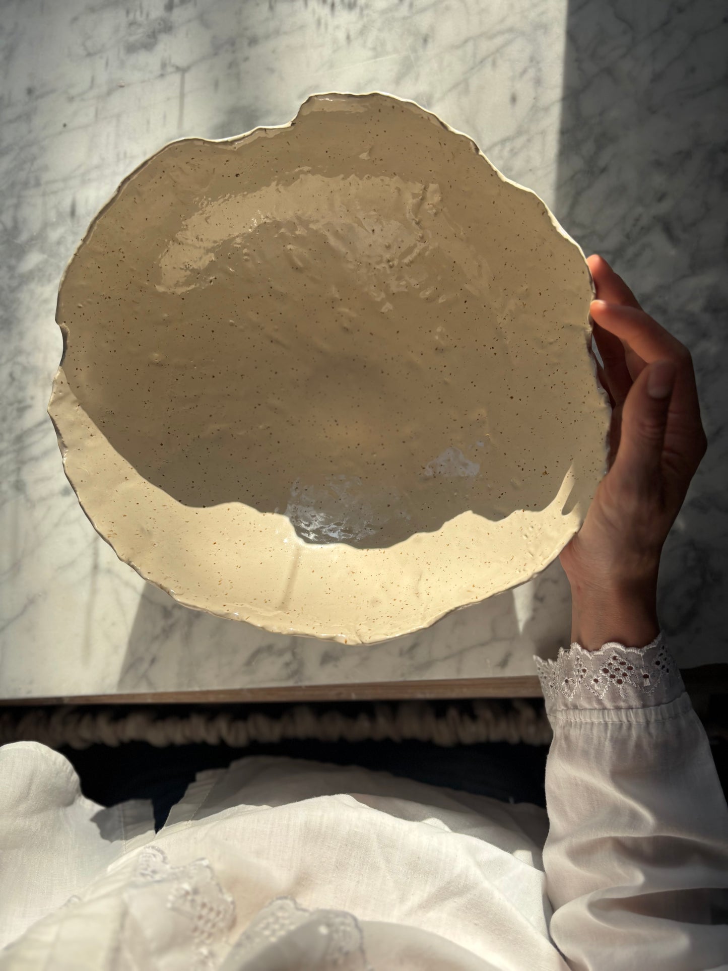 Ceramic Organic Bowl XL Marble Effect
