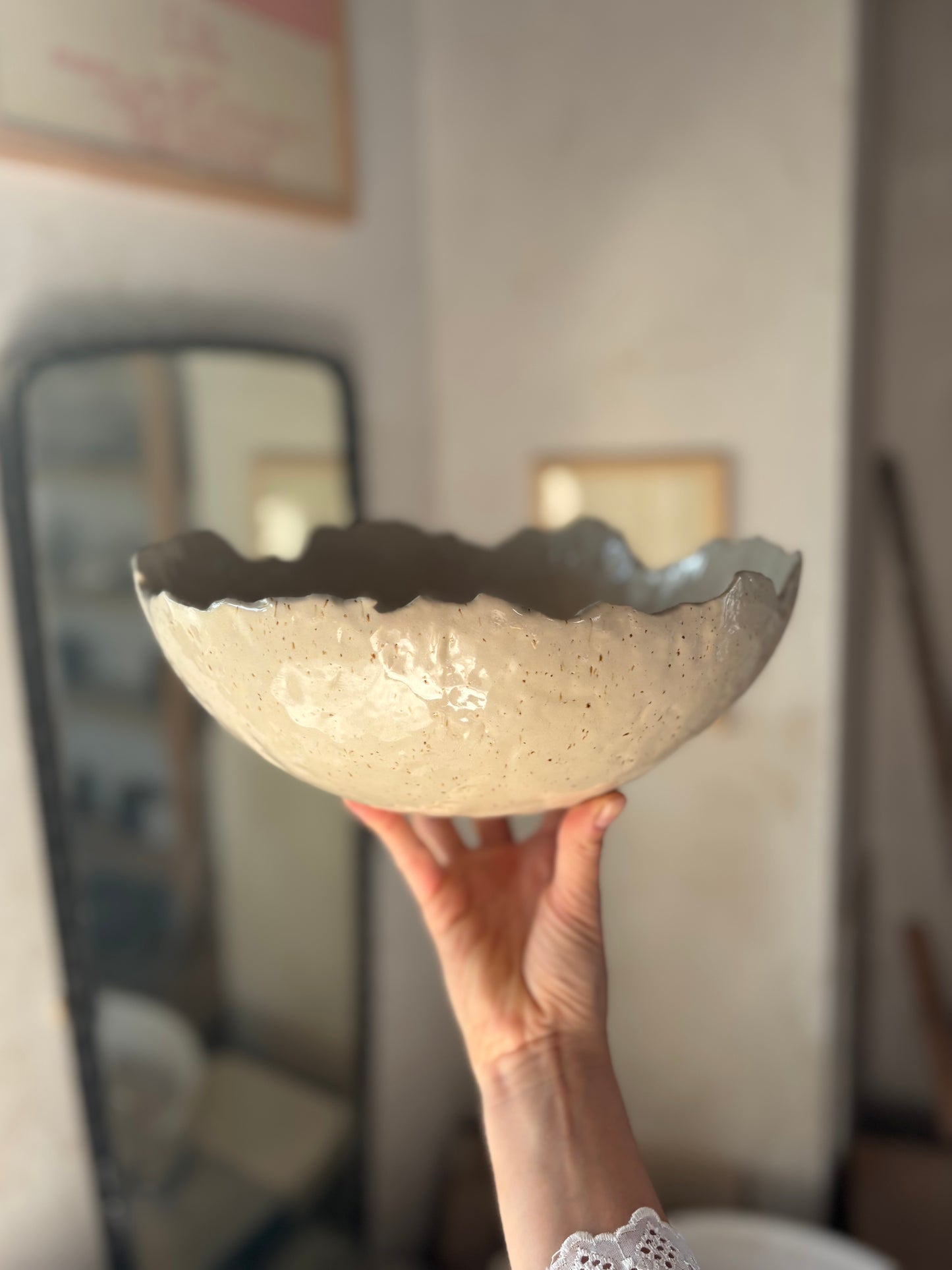Ceramic Organic Bowl XL Marble Effect
